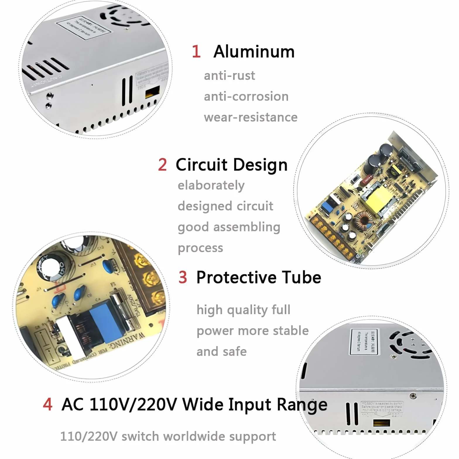 Zasilacz przełączający transformatora 36 V 10 A AC 110 V / 220 V na DC 360 W konwerter do automatyki przemysłowej, silnika krokowego CNC i innych