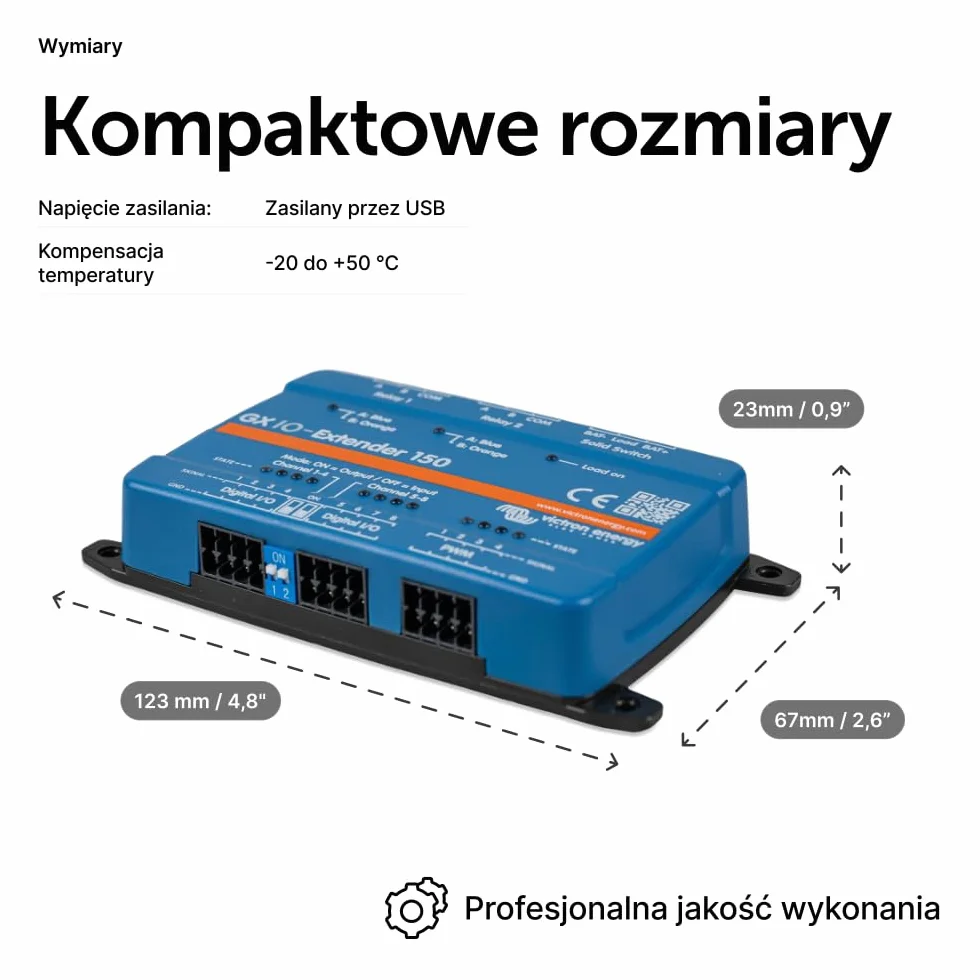 Victron Energy GX IO-Extender 150 moduł rozszerzenia sterowania i monitorowania USB Plug-and-Play