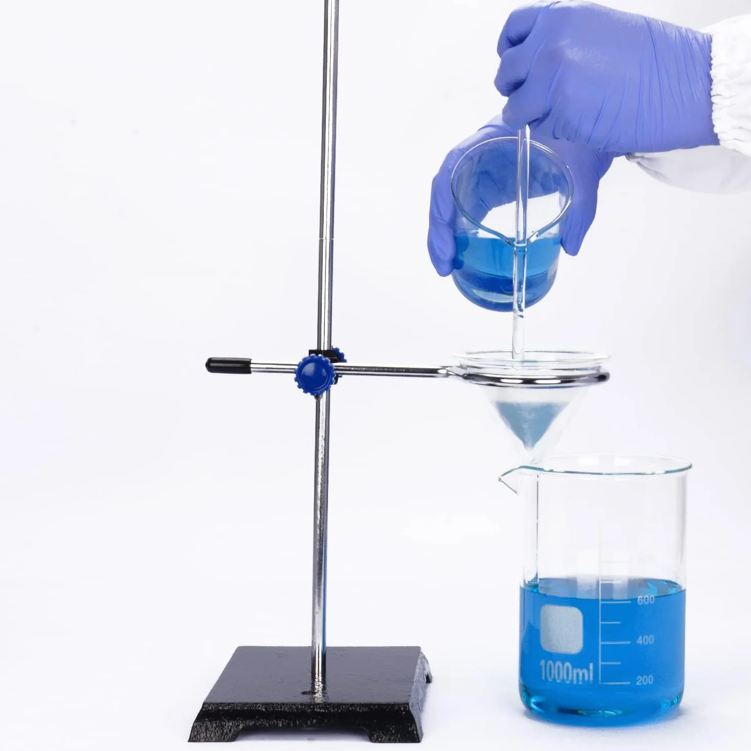 Labasics Zestaw szklanych zlewek ze szkła borokrzemowego miksowanego niskoformatowego do 5 rozmiarów, 50 ml/100 ml/250 ml/500 ml/1000 ml (1 l), zestaw combo