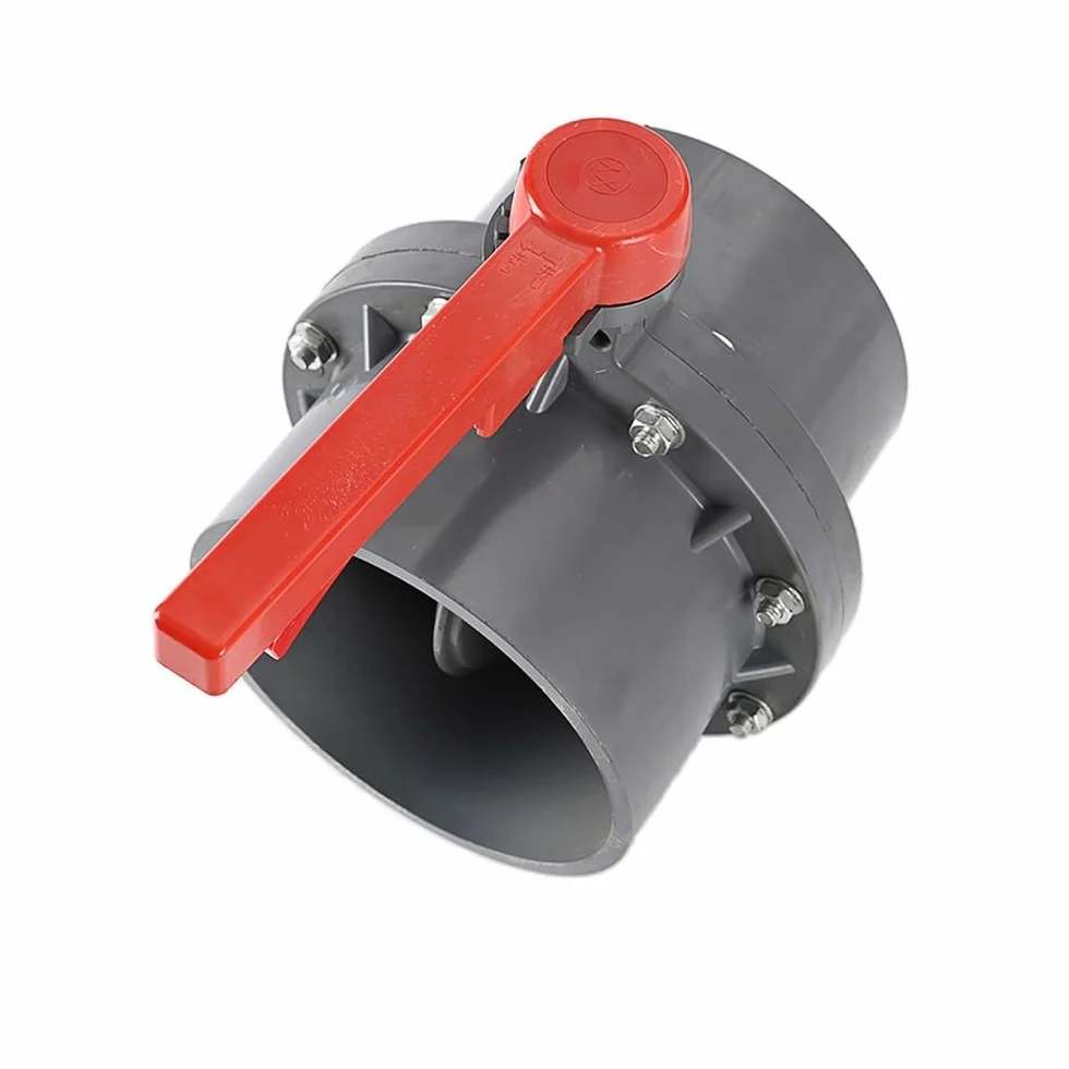 Zawór Motylkowy Z PVC, Typ Gniazdowy 90 Mm, 110 Mm, 125 Mm, 160 Mm, 200 Mm, Zawór Do Nawadniania, Uchwyt Plastikowy/ocynkowany, Konstrukcja Jednoczęściowa(Plastic handle,160mm)