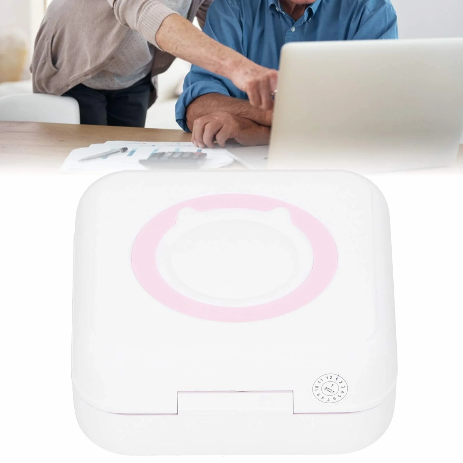 Mini Wielofunkcyjna Drukarka Termiczna, Bezprzewodowa Kieszonkowa Drukarka Mobilna BT, Przenośna Inteligentna Drukarka Zdjęć USB 200 DPI do Wszystkich Smartfonów(Różowy)
