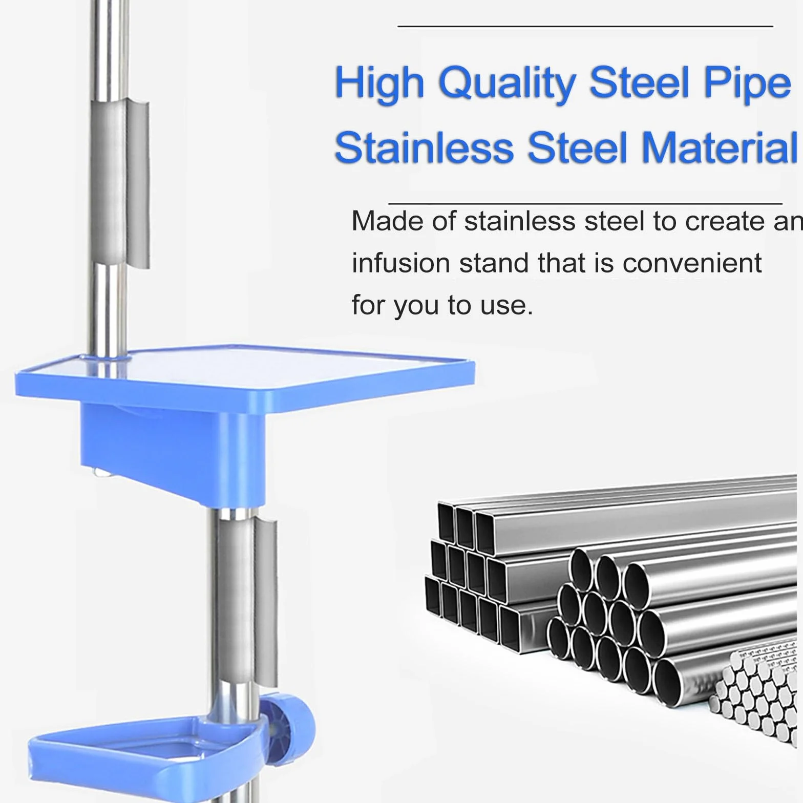 IV Pole Portable Rolling IV Poles IV Stands 4 Hook 5 Legs with Adjustable Height (Size : Cast Iron)