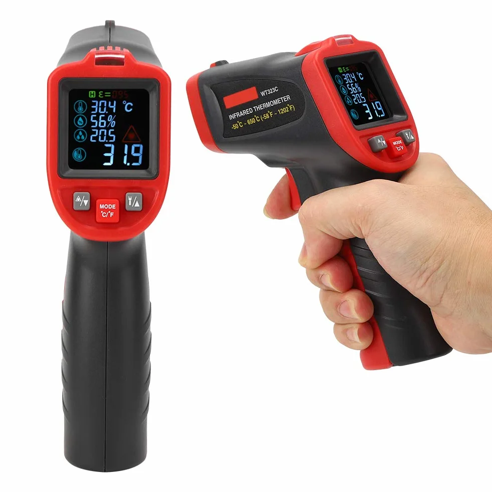 WT323C Termometr na podczerwień Pistolet Ręczny Cyfrowy Pomiar Temperatury