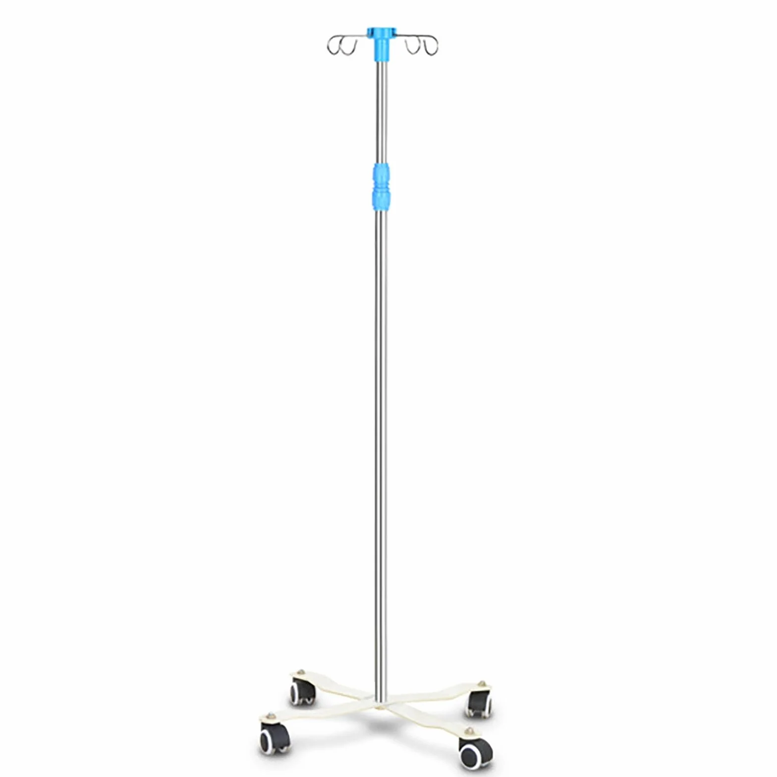 IV Pole Portable Rolling IV Poles IV Stands 4 Hook 5 Legs with Adjustable Height (Size : Cast Iron)