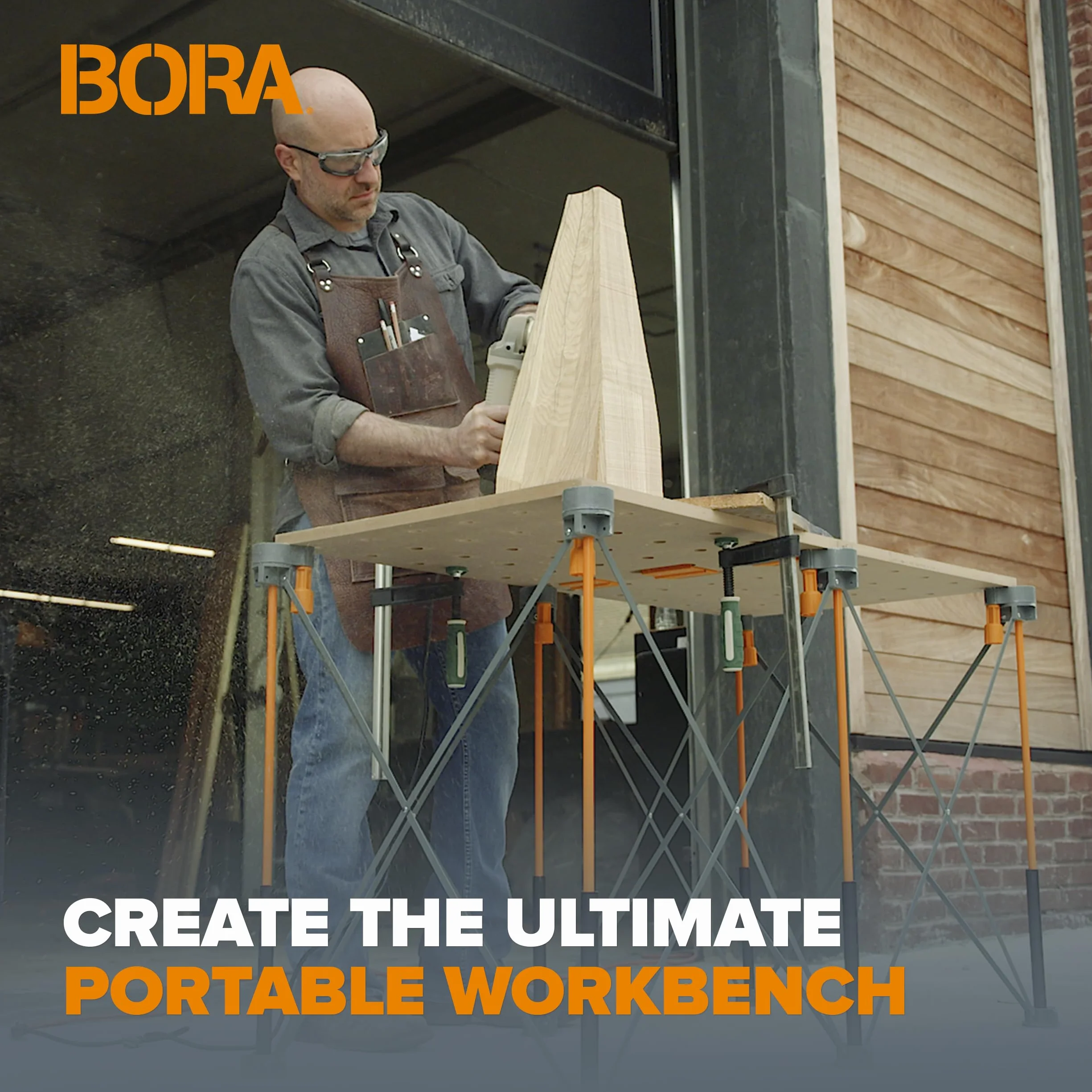 Bora Blat stołu warsztatowego Centipede do Bora Centipede, stojących, koni, 61 cm x 122 cm, zawiera drewniany blat z otworami dla psów 20 mm + 6 uchwytów z szybkim obrotem do przenośnej, tymczasowej