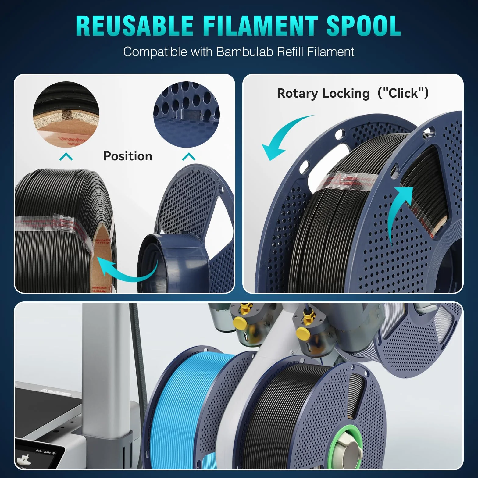 SUNLU 5KG PLA+ Filament Pakiet, Filament PLA Plus Drukarki 3D 1,75 mm ± 0,02 mm, 1 kg na Szpulę, 5 Rolki, Czarny+Biały+Szary+Niebieski+Czerwony