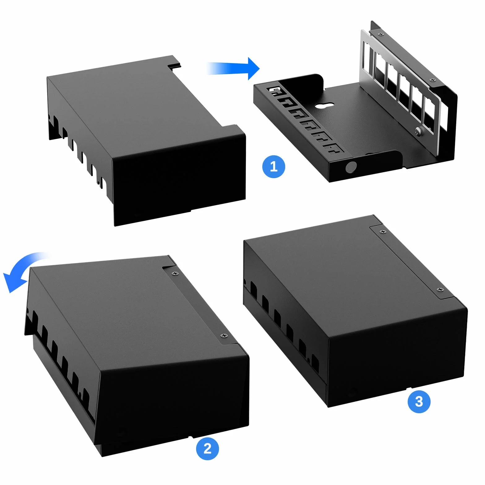 FGB Panel krosowy 10 Gbps 6 portów CAT7 z 6 x CAT.7 RJ45 Keystone Jack Modul, STP panel krosowy do sieci LAN DSL, kompatybilny CAT6 CAT6a CAT7 CAT8 kabel sieciowy