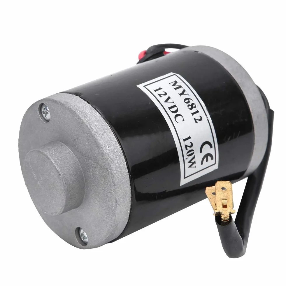 Alomejor Elektryczny silnik szczotki rowerowej, zestaw silników elektrycznych, silnik elektryczny z kołem pasowym, 12 V, 120 W