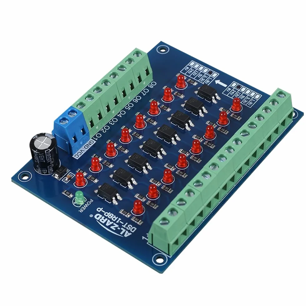 8-kanałowy fotoelektryczny moduł izolacyjny, 24 V do 3,3 V konwerter napięcia poziomu PNP wyjście PLC panel izolacyjny napięcia