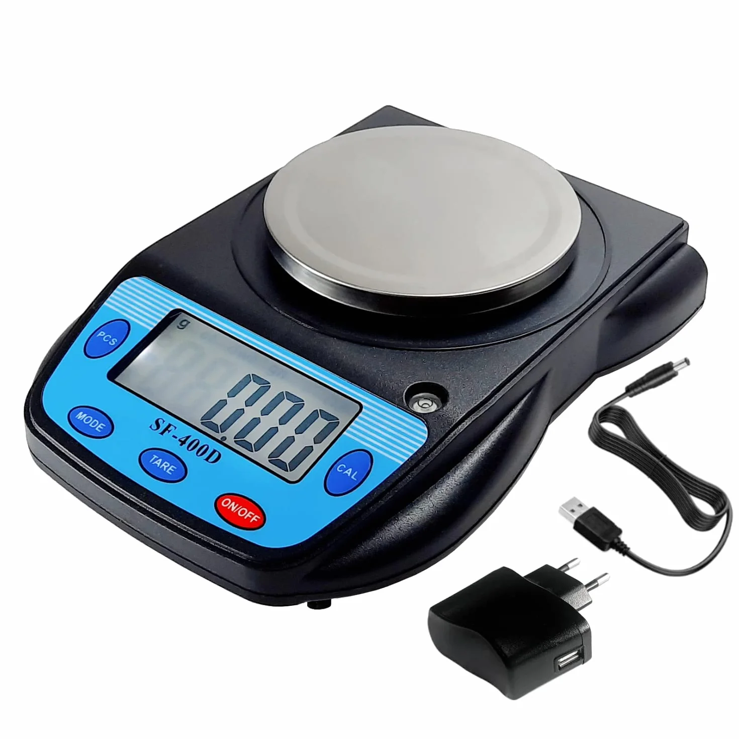 Eosphorus Cyfrowa Waga Analityczna 600g x 0,01g LCD do Laboratoriów i Szkół z Ładowarką USB