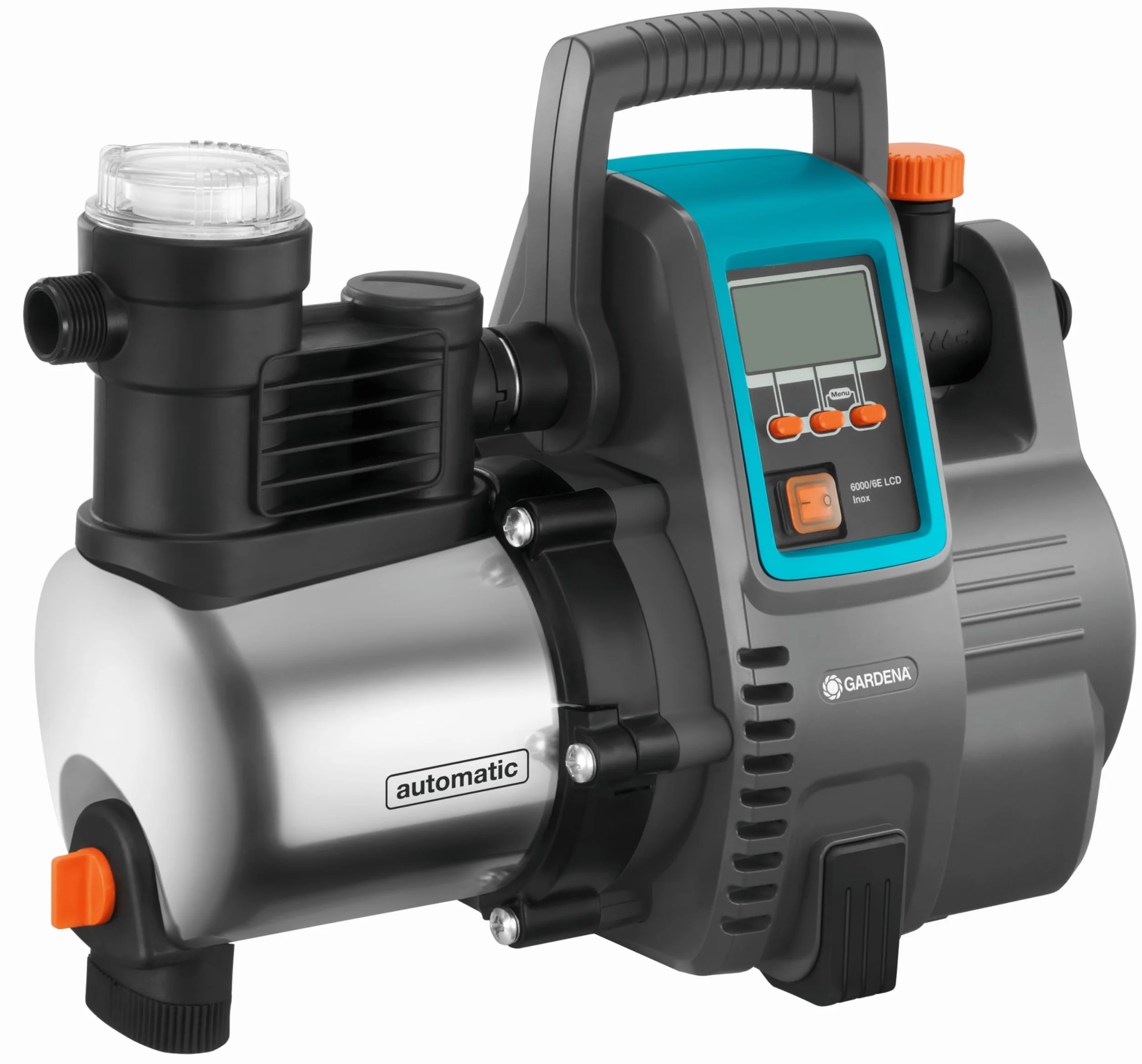 Gardena automatyczny hydrofor Premium 6000/6E LCD inox: pompa hydroforowa o wydajności 6000 l/h, z silnikiem 1300 W, z wyświetlaczem LCD, obudową pompy z nierdzewnej stali szlachetnej (1760-20)