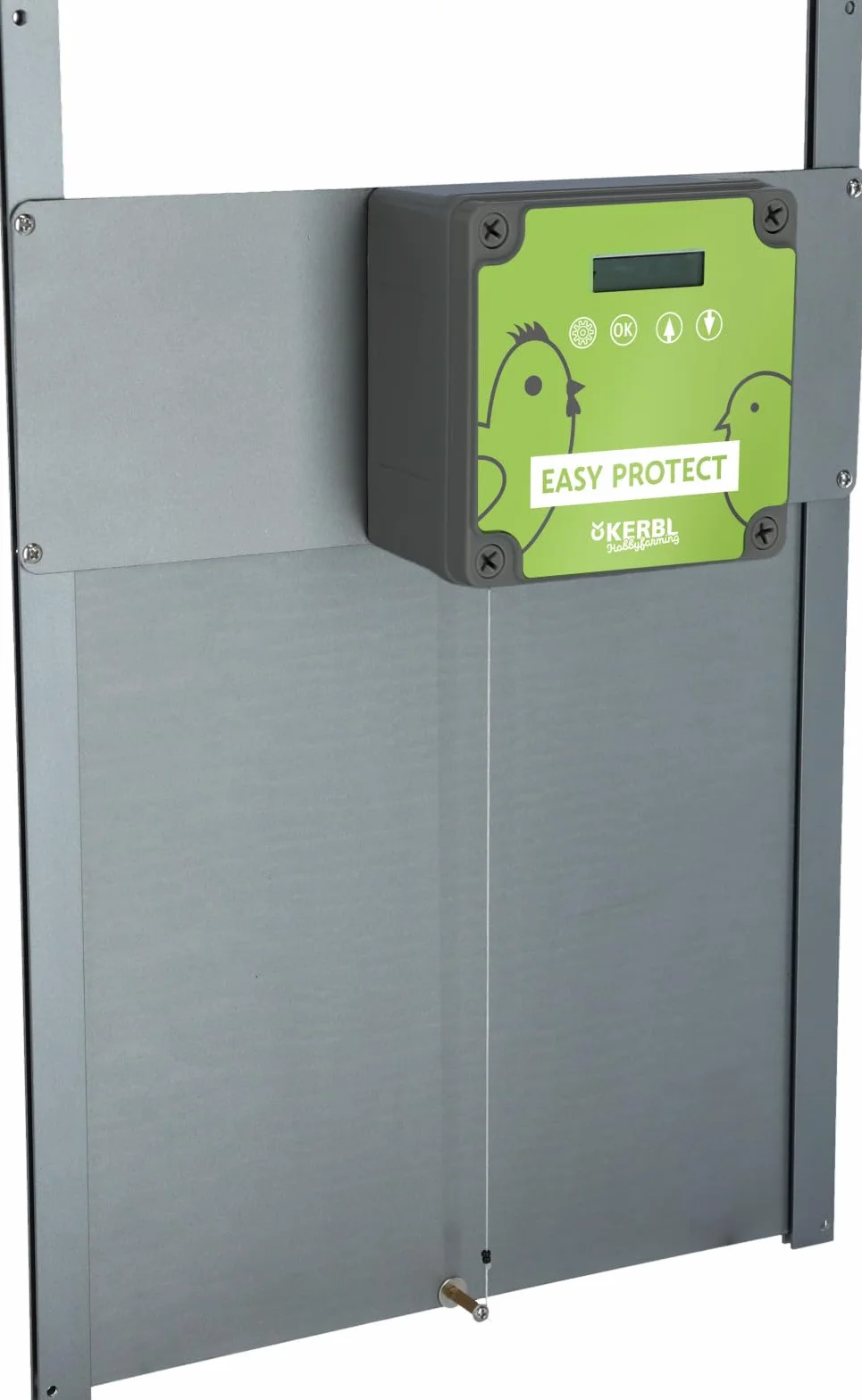 Kerbl Automatyczne drzwi dla kur, kompletny zestaw EasyProtect, z czujnikiem światła, szer. x wys. 32,5 x 58 cm, zasilanie bateryjne lub sieciowe, 70590