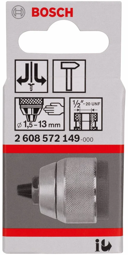 Bosch Profesjonalny Szybkozaciskowy Uchwyt Wiertarski Chromowany 1,5-13 mm 1/2"-20