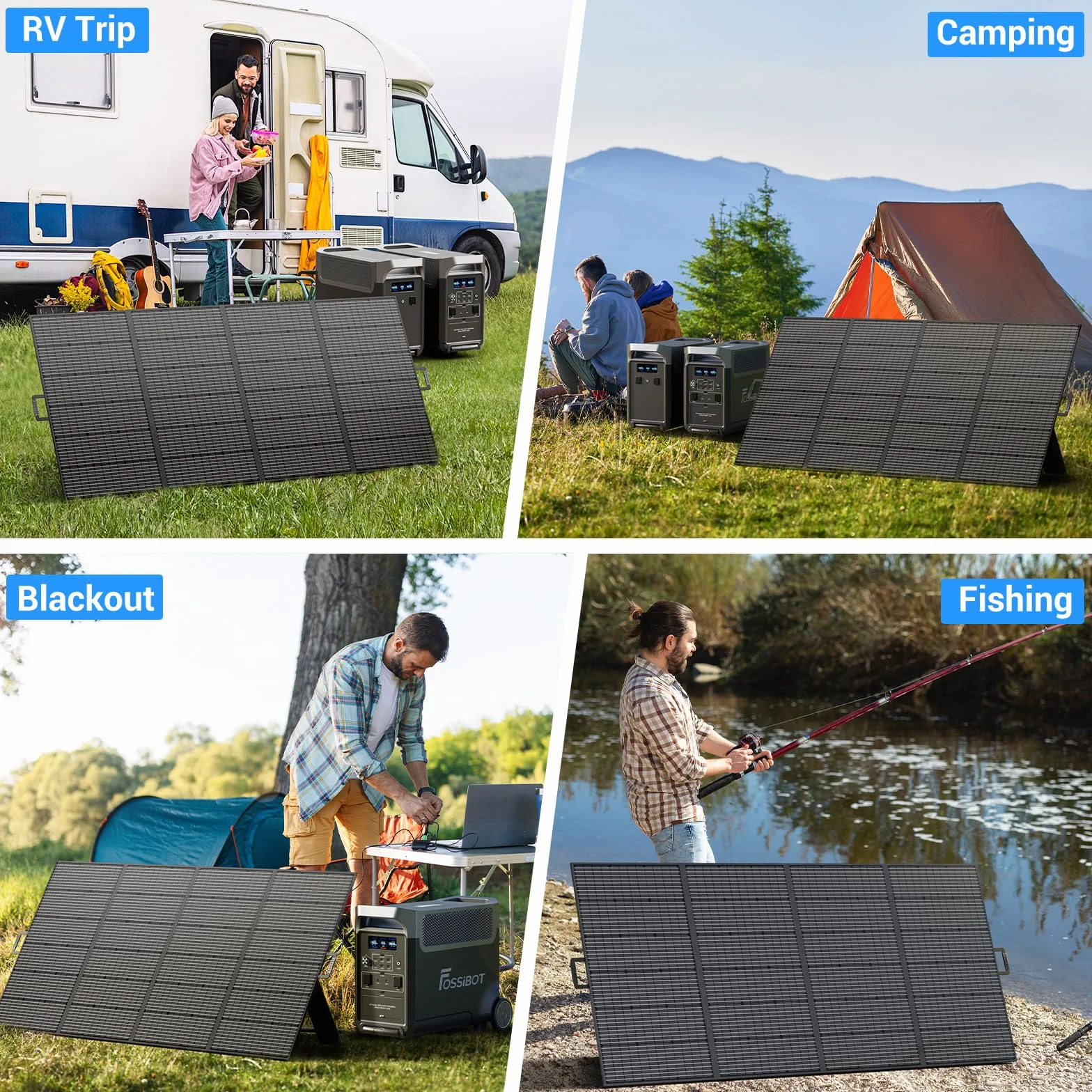 FOSSiBOT Panel Solarny SP420 420W MC4 do Stacji Zasilania F2400 F3600