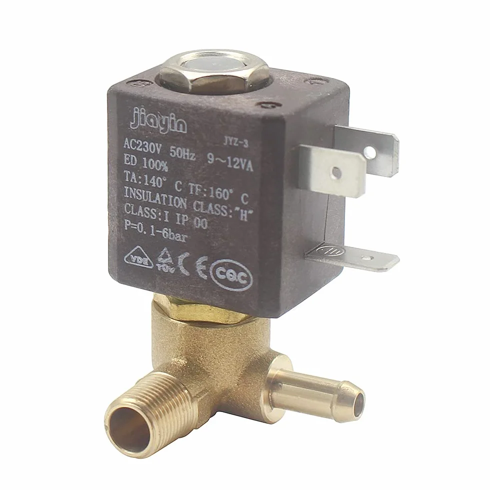 JIAYIN JYZ-3 normalnie zamknięty N/C 2/3-drożny AC 230 V G1/20.3 cm mosiężny generator pary wodny 2-pozycyjny 3-drożny zawór elektromagnetyczny (JYZ-4P)