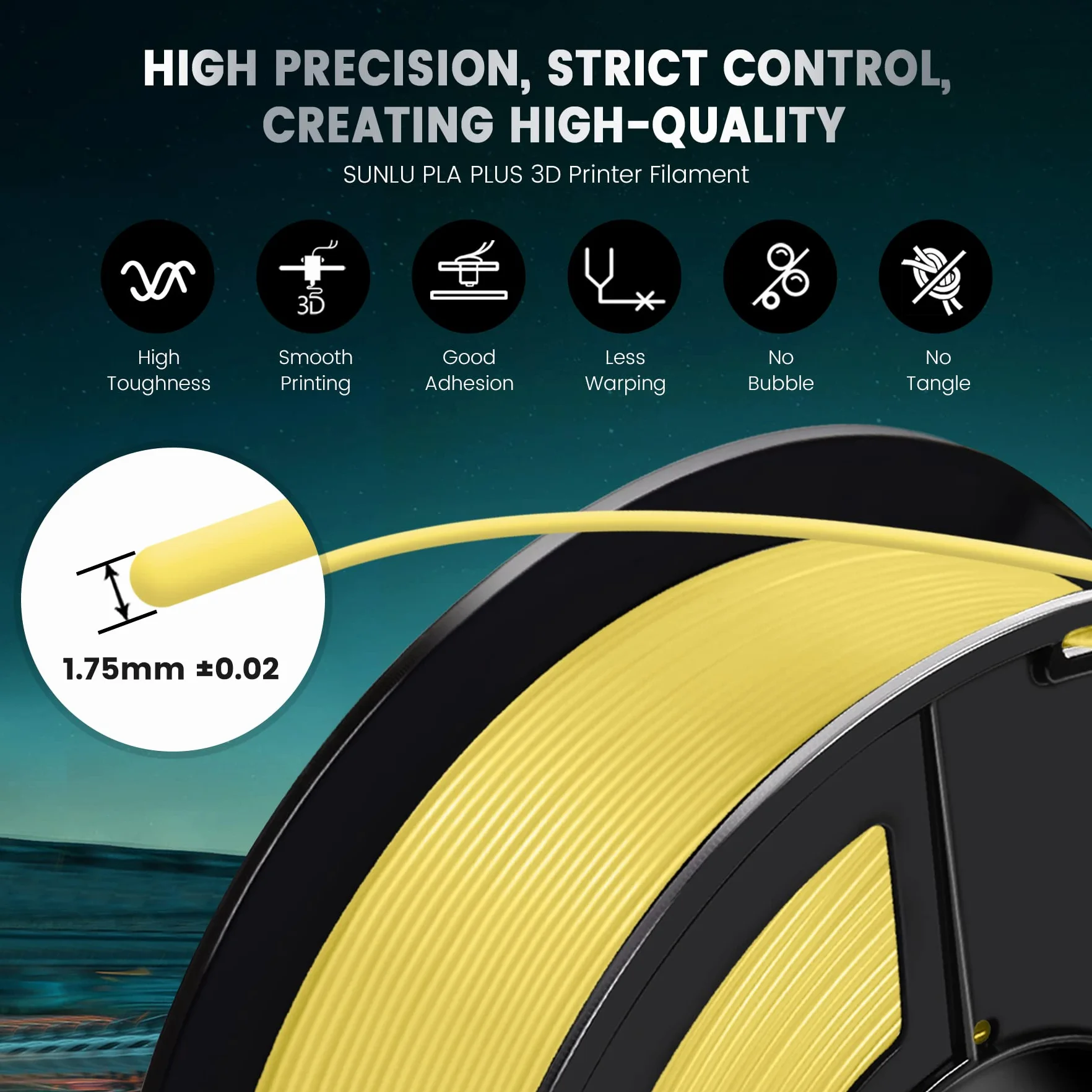 SUNLU 5KG PLA+ Filament Pakiet, Filament PLA Plus Drukarki 3D 1,75 mm ± 0,02 mm, 1 kg na Szpulę, 5 Rolki, Czarny+Biały+Szary+Niebieski+Czerwony
