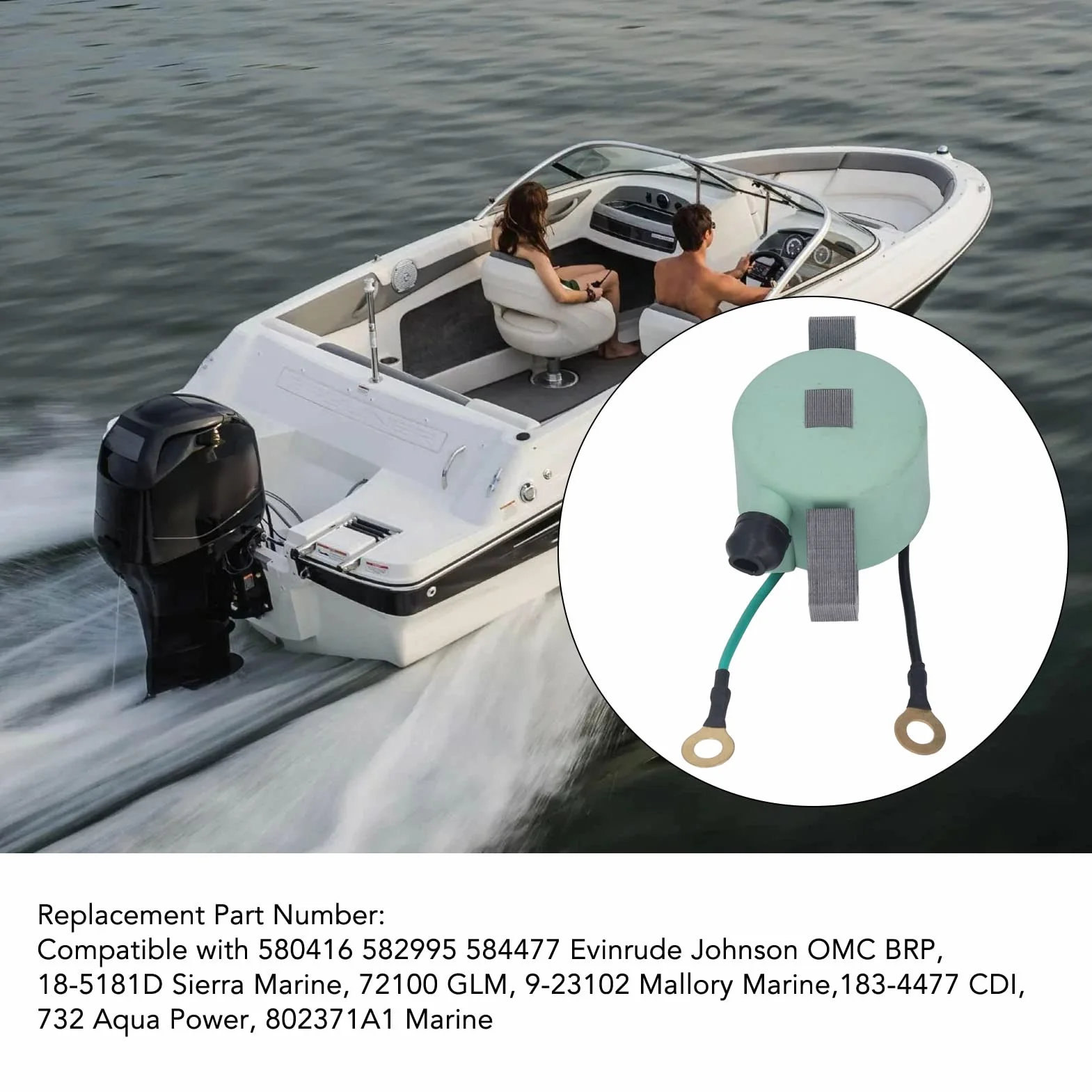 2 Szt. Cewka Zapłonowa do Silnika Zaburtowego OMC Evinrude 582995 584477 580416 Moduł Cewki Zapłonowej do Evinrude 1951-1972
