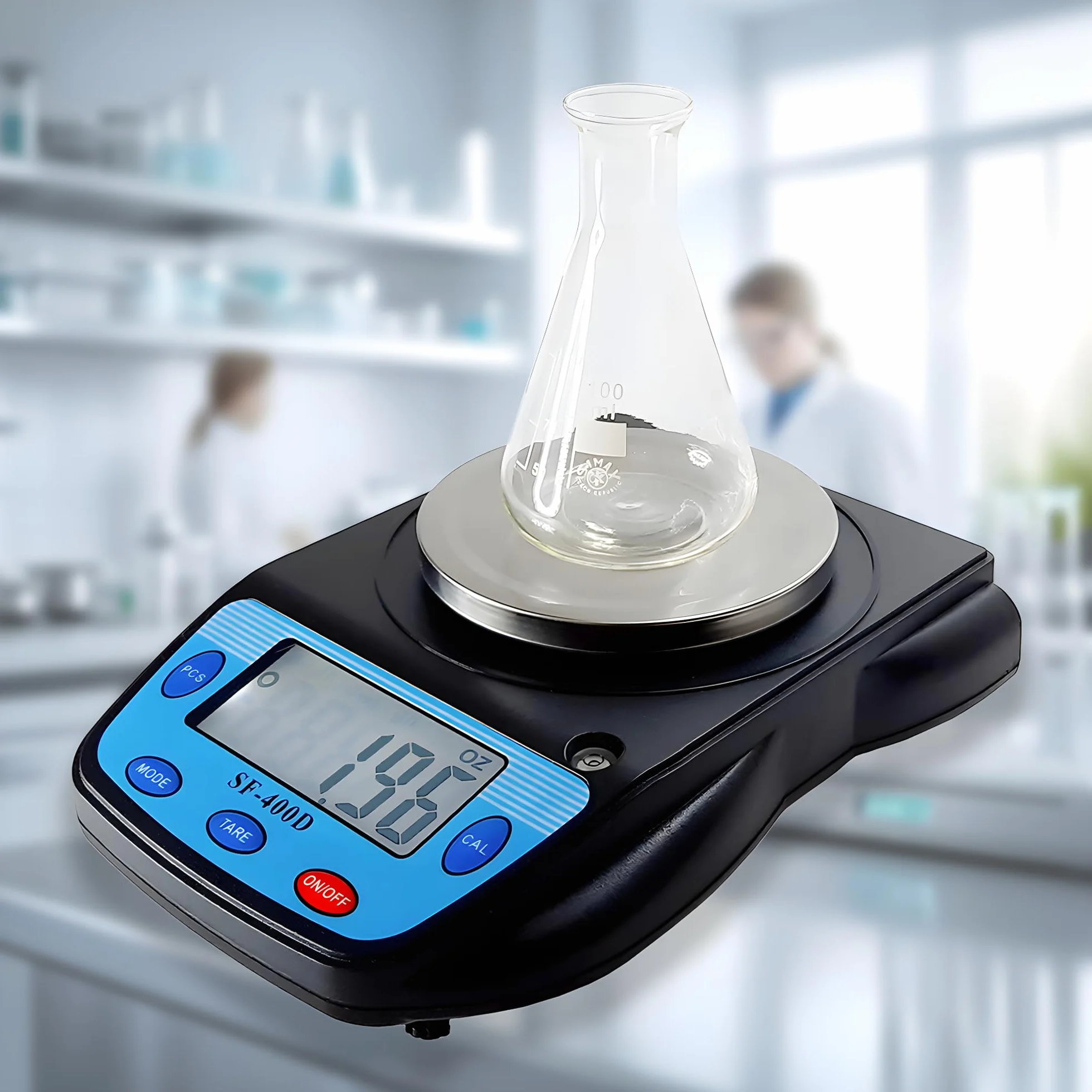 Eosphorus Cyfrowa Waga Analityczna 600g x 0,01g LCD do Laboratoriów i Szkół z Ładowarką USB