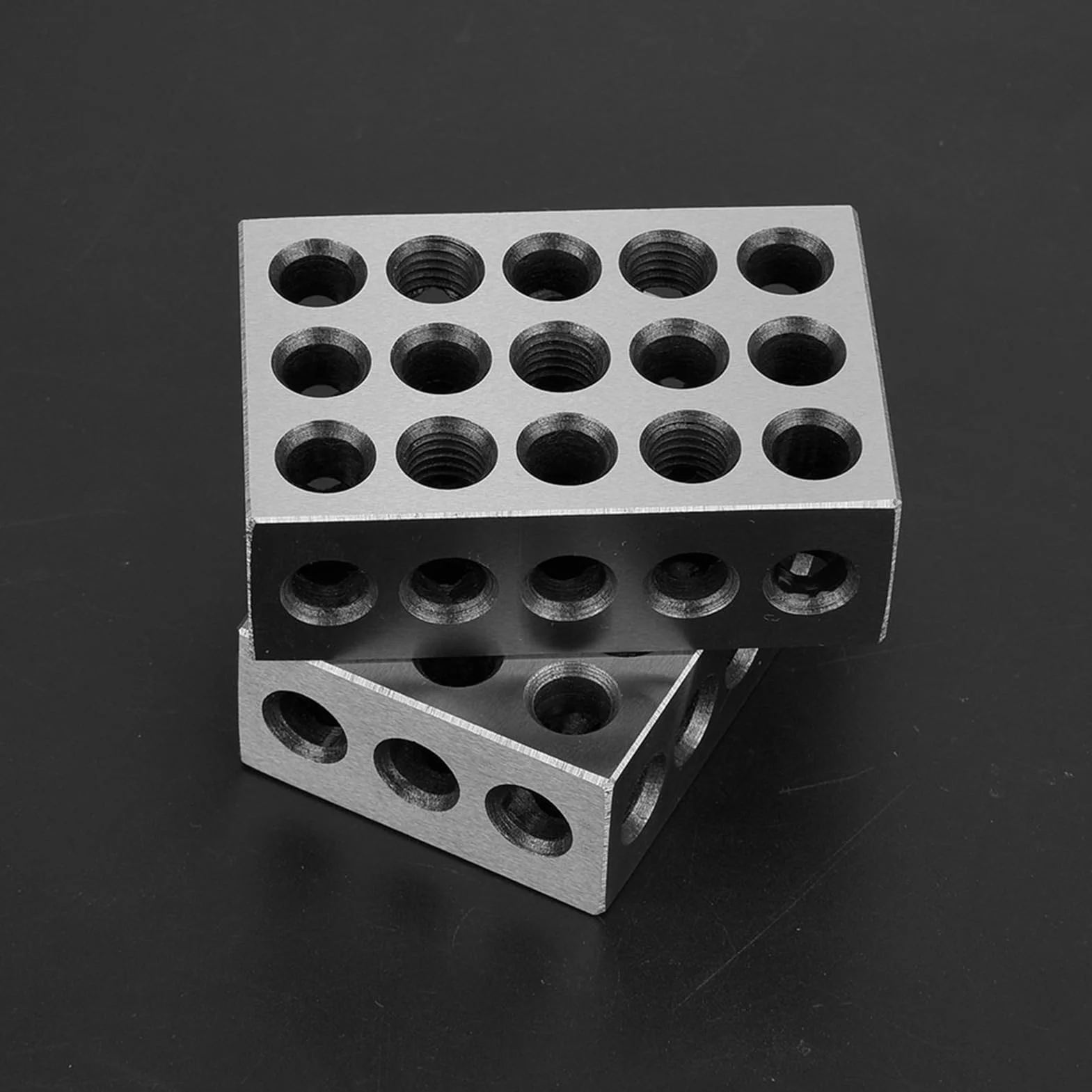 2 szt. Bloki 25x50x75mm 23 Otwory Frezowanie Równoległy Blok Zaciskowy do Ustawiania, Szlifowany i Hartowany ze Wszystkich Stron, do Wszystkich Rodzajów Obrabiarek