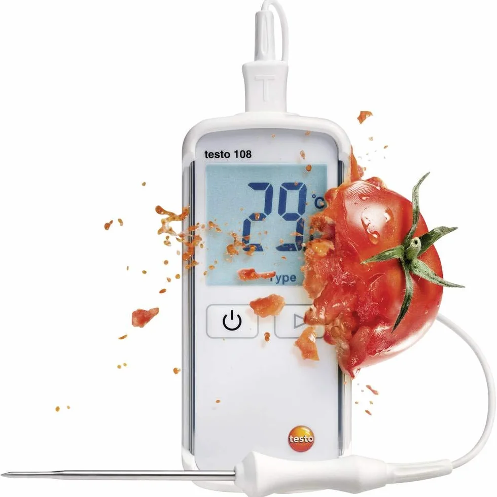 Testo 0563 1080 108 wodoszczelny miernik temperatury (typ T i K), z czujnikiem termicznym typu T, softcase i protokołem kalibracji