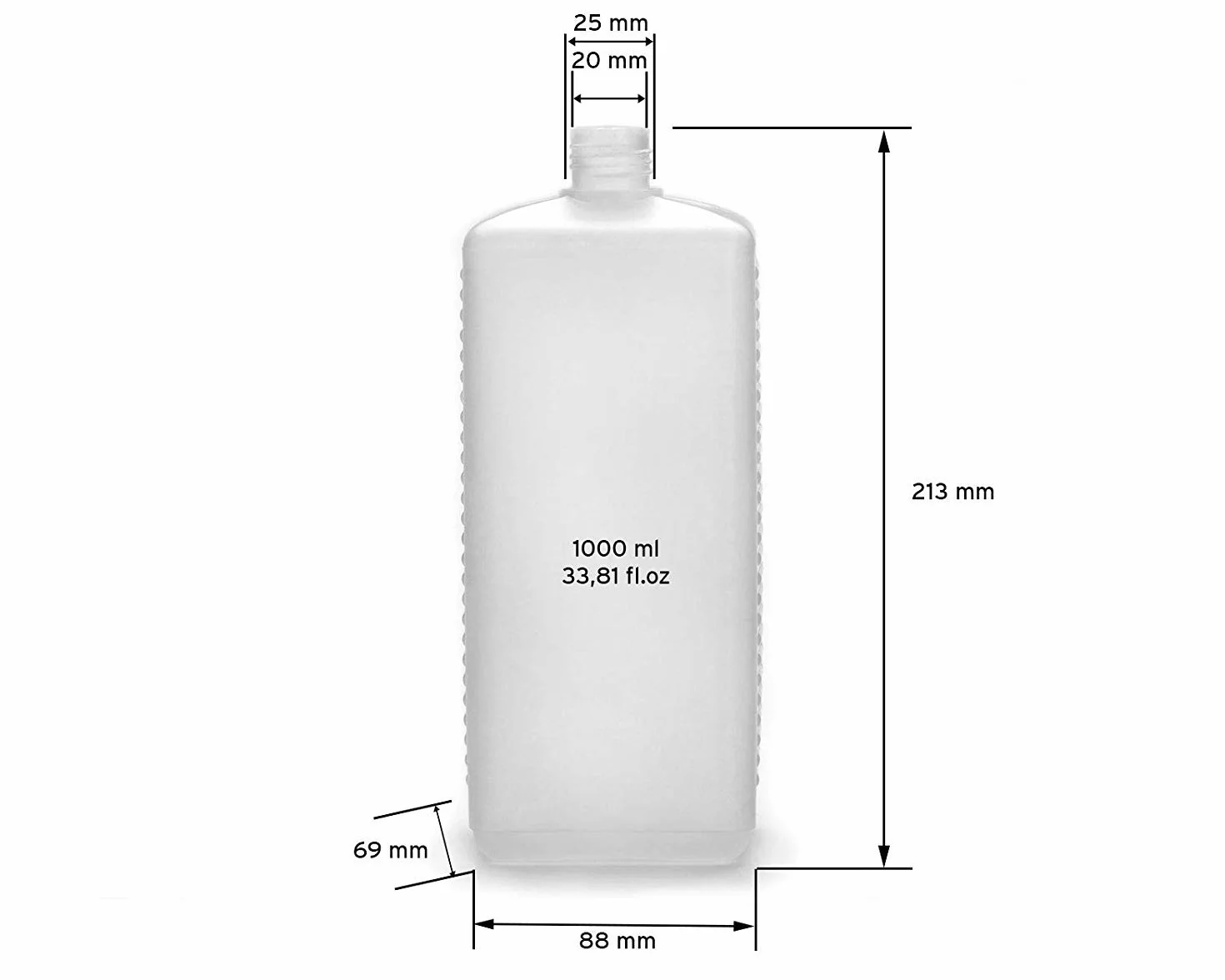 Octopus 10 x 1000 ml butelki z tworzywa sztucznego butelka HDPE z kolorowymi zakrętkami