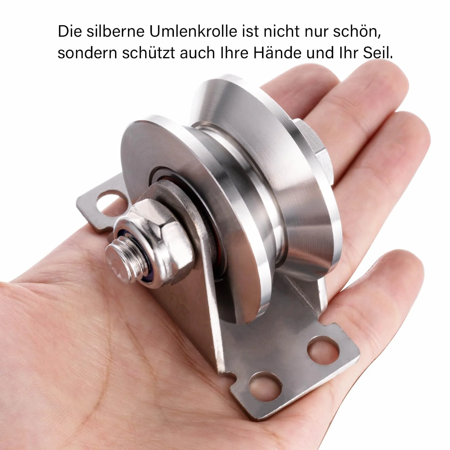 Rolka zwrotna z 2 łożyskami kulkowymi, stal nierdzewna 304, wciągnik do fitnessu, 48 mm typu V, kółka zwrotne do lin stalowych 12 mm, nośność 500 kg, 1 sztuka