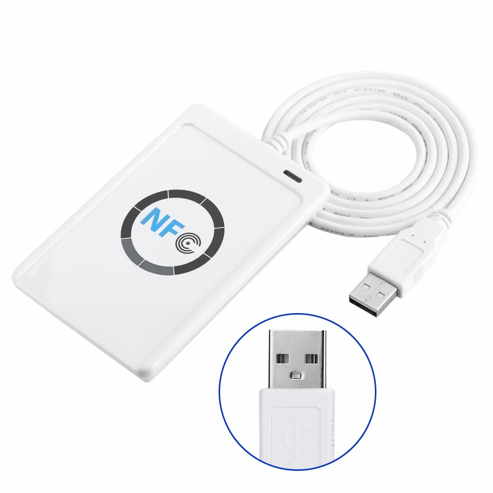 NFC RFID Smart IC Card Reader/Writer ACR122U ISO 14443A / B + Darmowe oprogramowanie w białym SDK 5xMifare IC