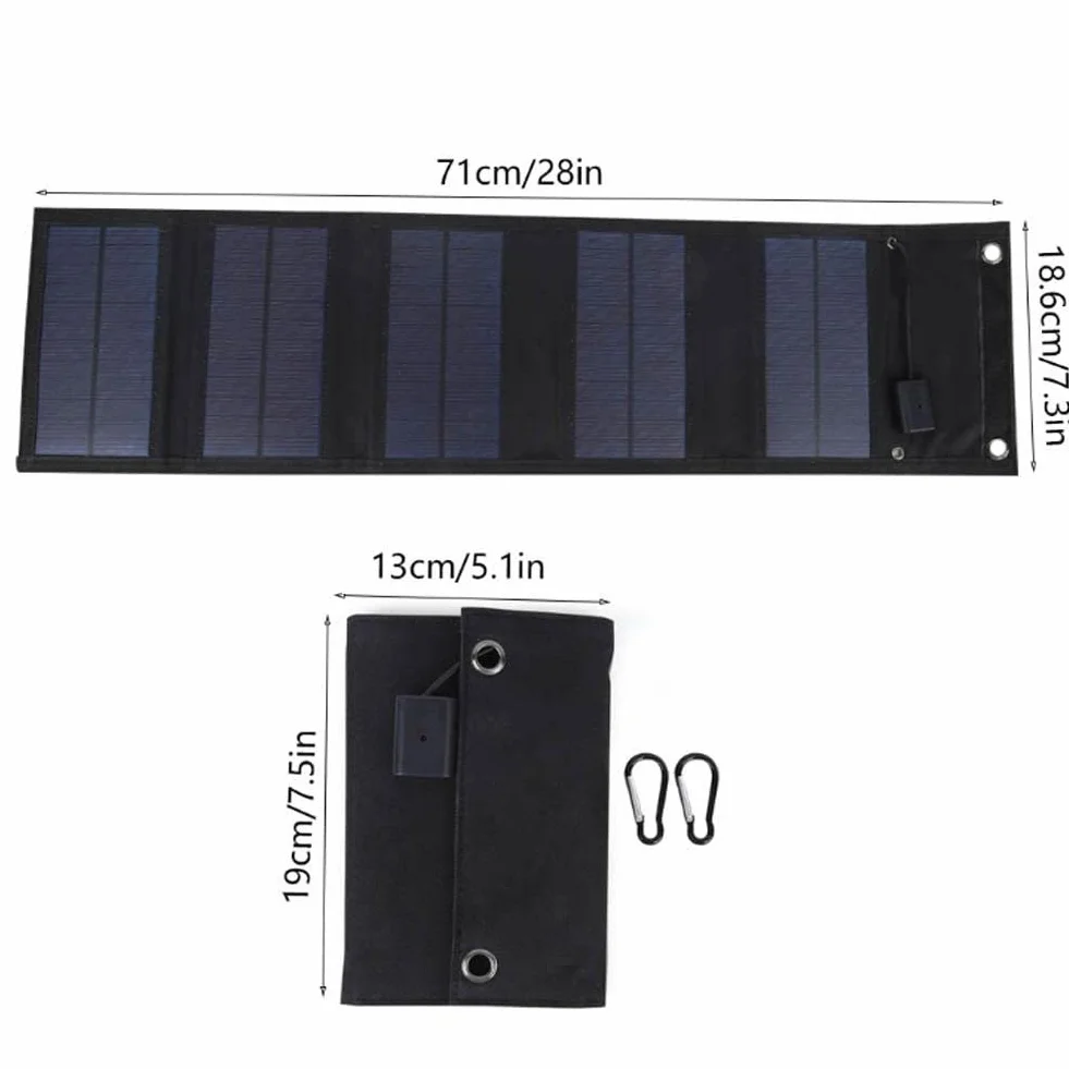 Składany panel słoneczny 20 W 5 V USB ładowarka solarna do telefonu na kemping