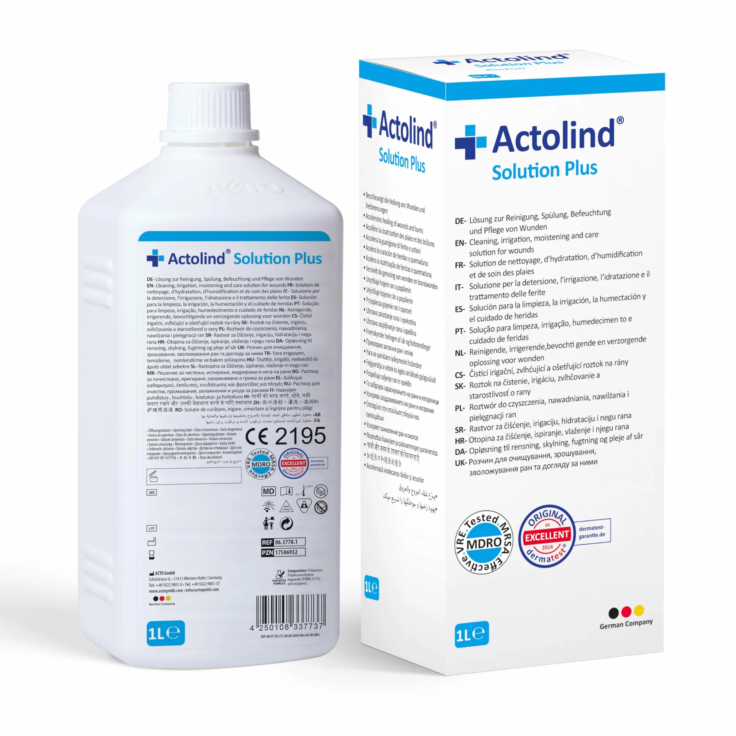 Actolind Solution Plus 1000 ml antyseptyczny roztwór do płukania ran, CE III, PHMB