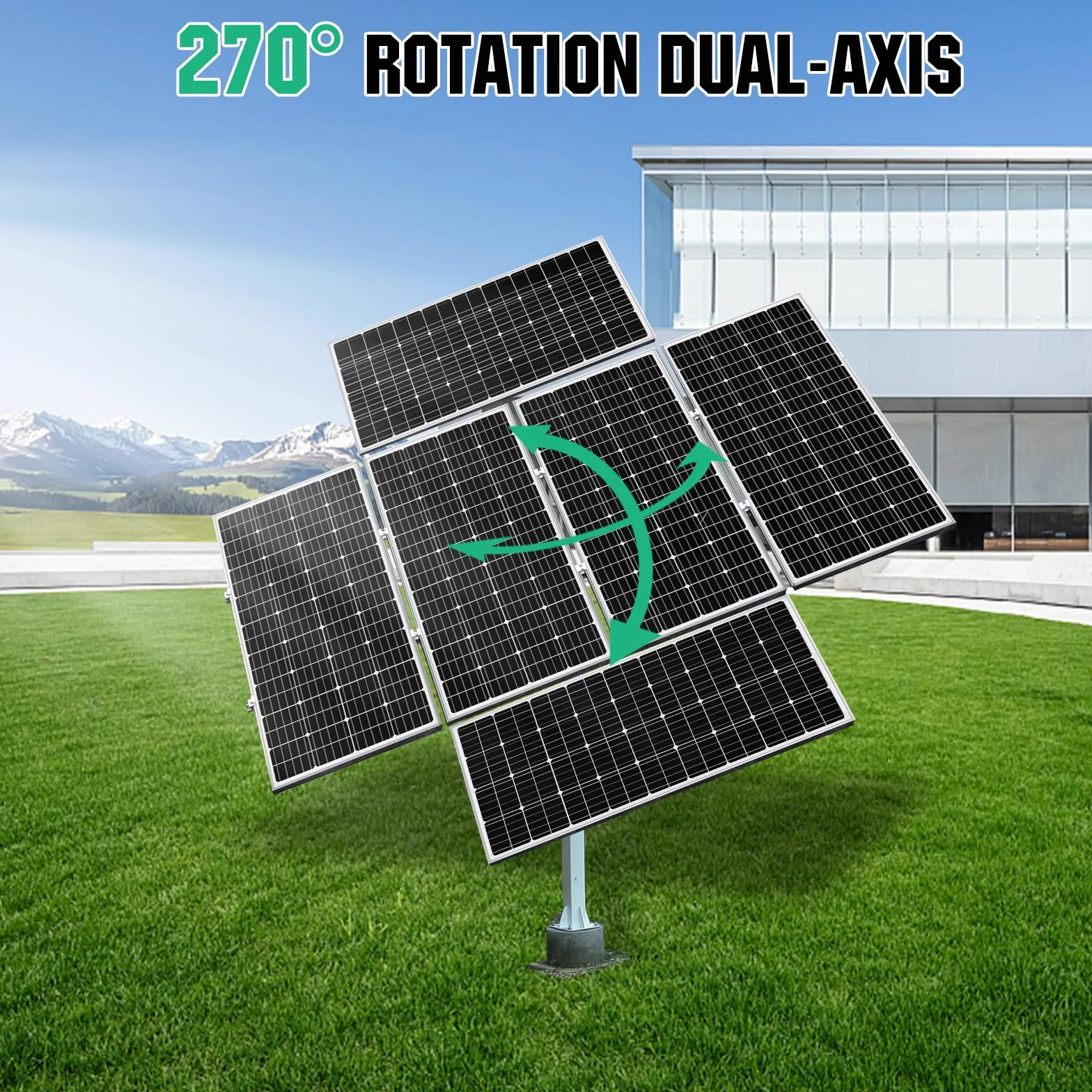 ECO-WORTHY Dwuosiowy system śledzenia paneli słonecznych z kontrolerem trackera, kompletny zestaw solarny