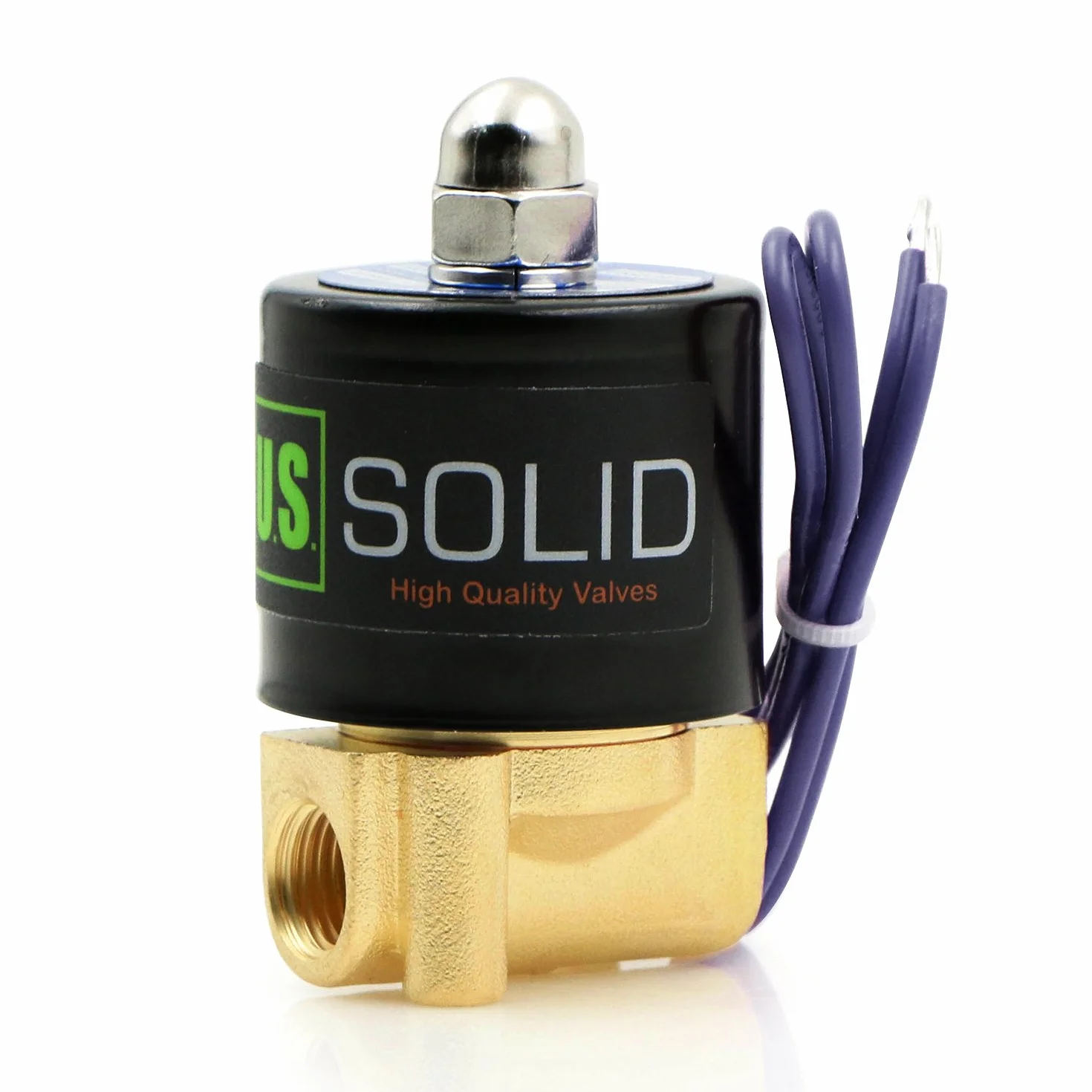 U.S. Solid 12V DC 1/4" G Elektryczny Zawór Elektrozawór Mosiądz Normalnie zamknięty NC Solenoid napęd bezpośredni Air Water Oil