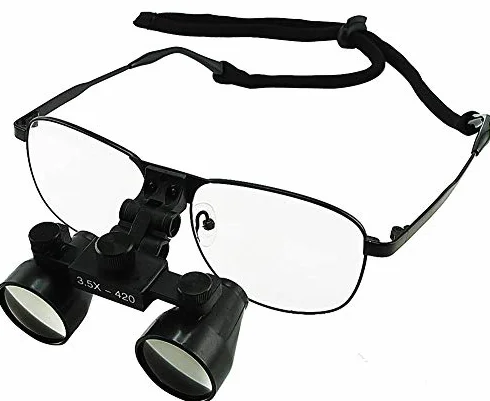 Lupa chirurgiczna lornetka z reflektorem LED, powiększenie 3,5x, styl galilejski, tytanowa ramka do użytku stomatologicznego