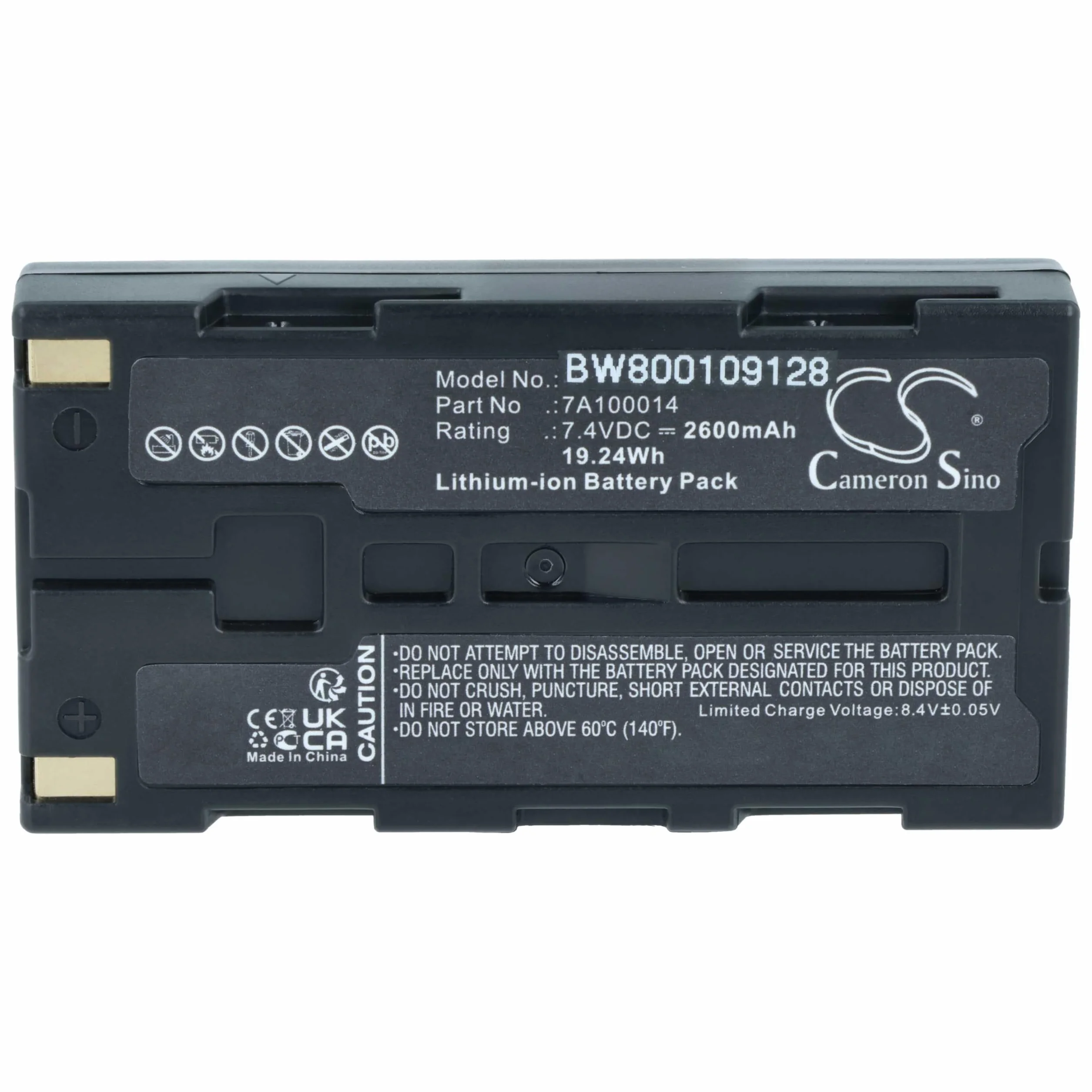 vhbw Akumulator zastępczy do Extech 7A100014 do drukarek, kopiarek, skanerów drukarek etykiet (2600 mAh, 7,4 V, litowo-jonowy)