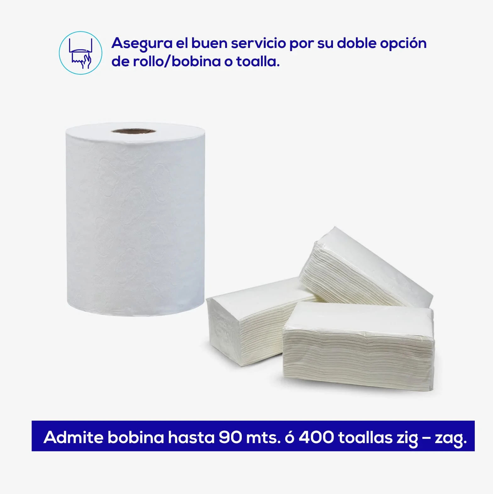 Uchwyt na papier toaletowy duże rolki Jofel ah45000 azur dozownik ręczników, zygzak lub papier niekończący, biały