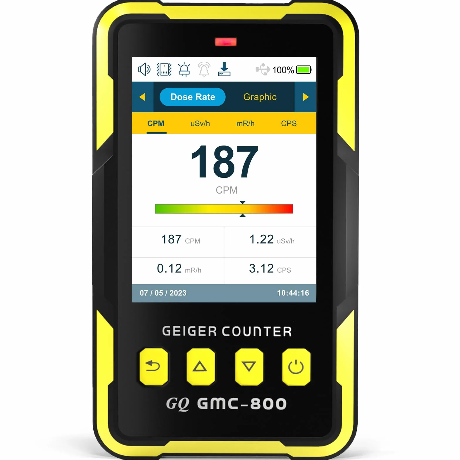 Detektor promieniowania jądrowego GQ GMC-800 US Design Produkt US National Standard Dosmeter Rejestrator danych & Globalny udział Beta Gamma X-ray Wielofunkcyjny licznik Geiger.