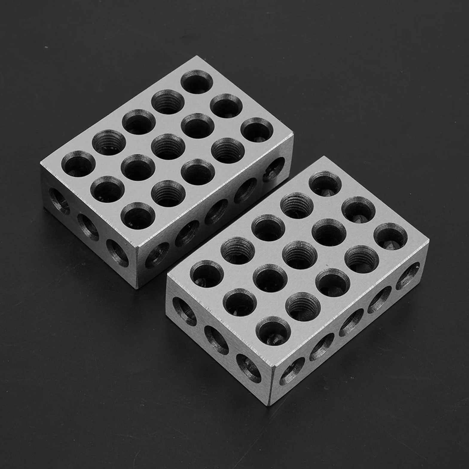 2 szt. Bloki 25x50x75mm 23 Otwory Frezowanie Równoległy Blok Zaciskowy do Ustawiania, Szlifowany i Hartowany ze Wszystkich Stron, do Wszystkich Rodzajów Obrabiarek