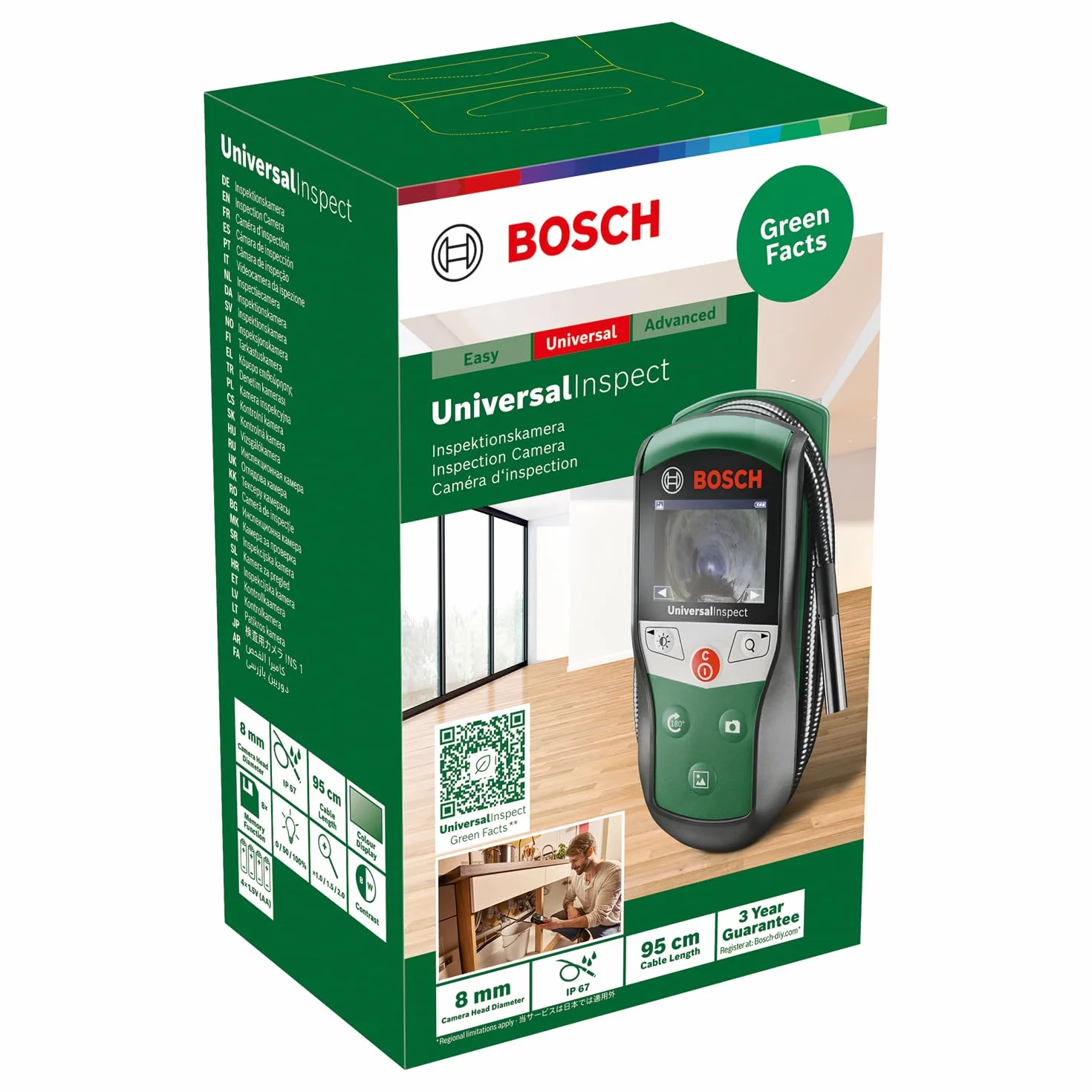 Bosch Kamera Inspekcyjna Universalinspect Ø 8 mm 0.95m Kolorowy Obraz