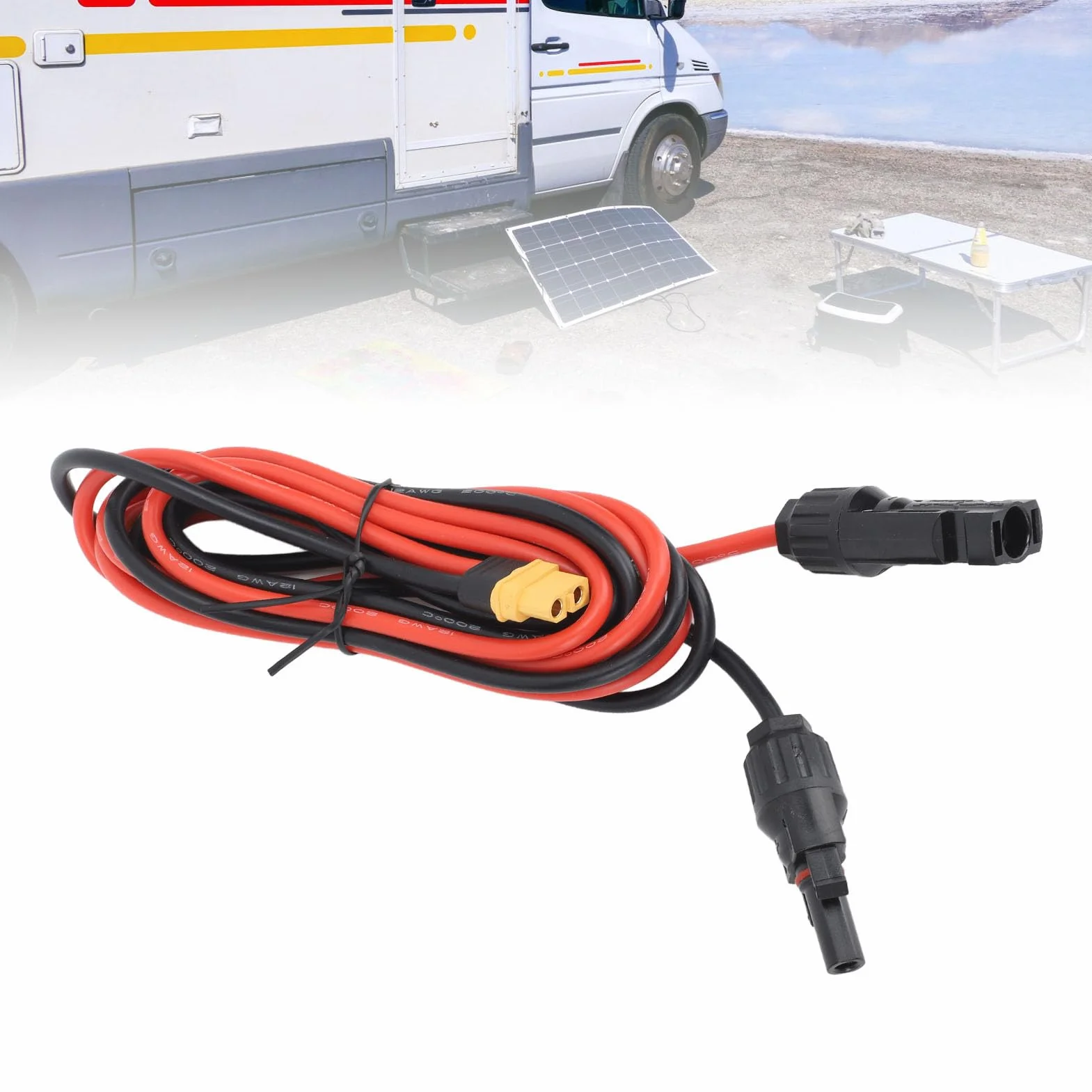 Kabel Kontrolera ładunku Słonecznego, XT60 Adapter Grener Generator Panelu Słonecznego 12AWG 2M Solar & Wind Power