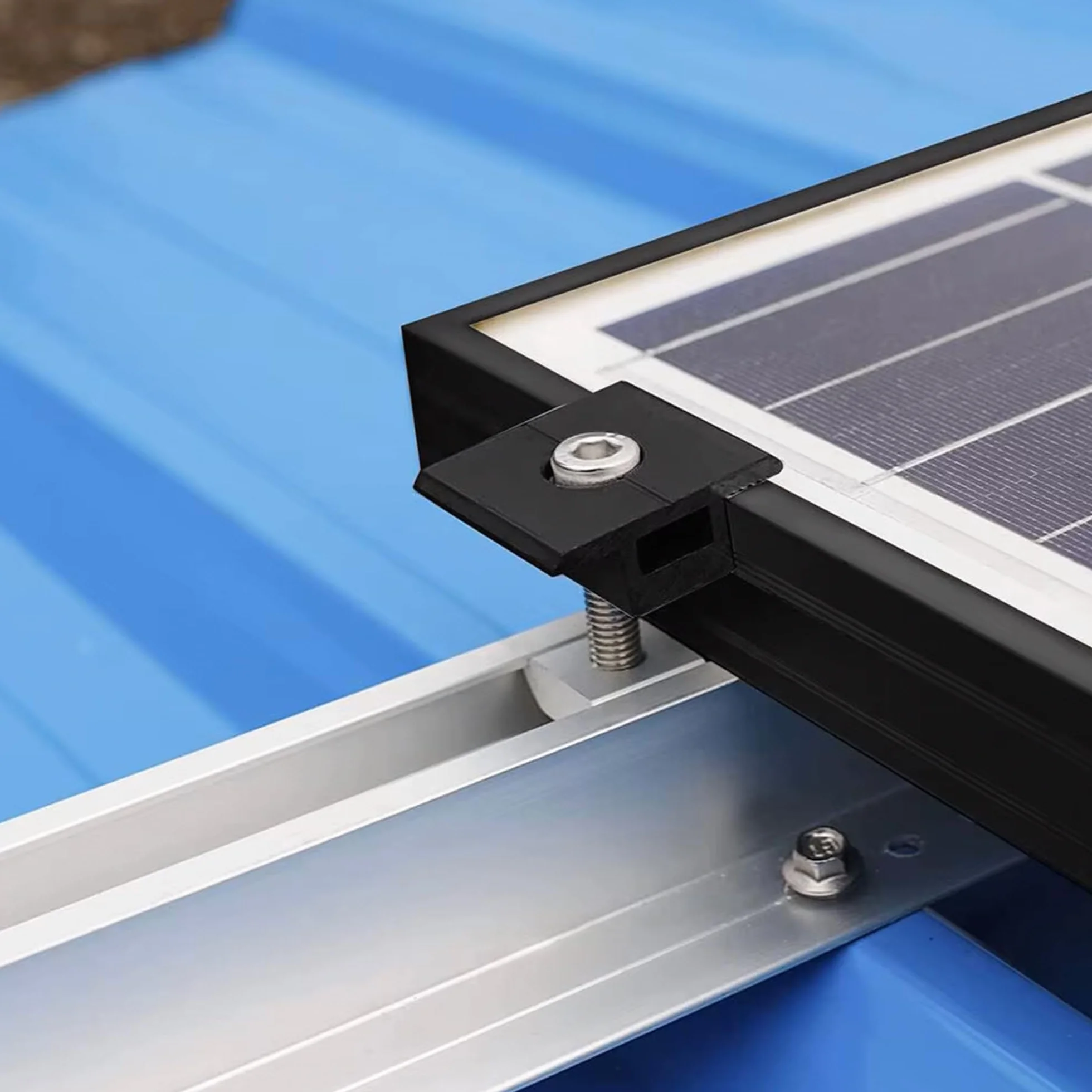 Zaciski końcowe solarne 30 mm, uchwyt aluminiowy T do paneli PV 30-35