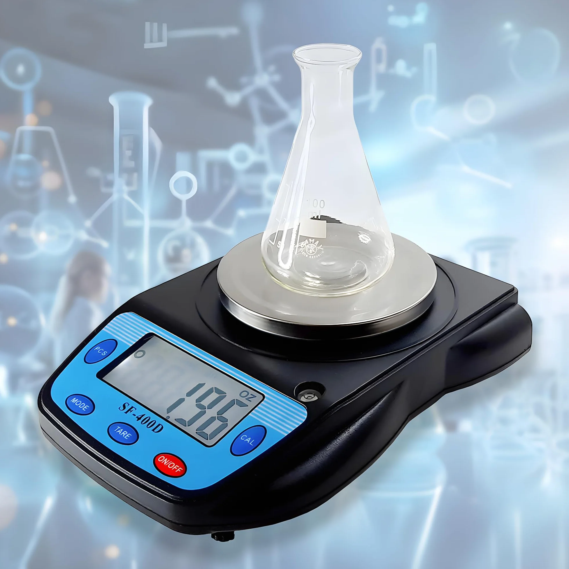 Eosphorus Cyfrowa Waga Analityczna 600g x 0,01g LCD do Laboratoriów i Szkół z Ładowarką USB
