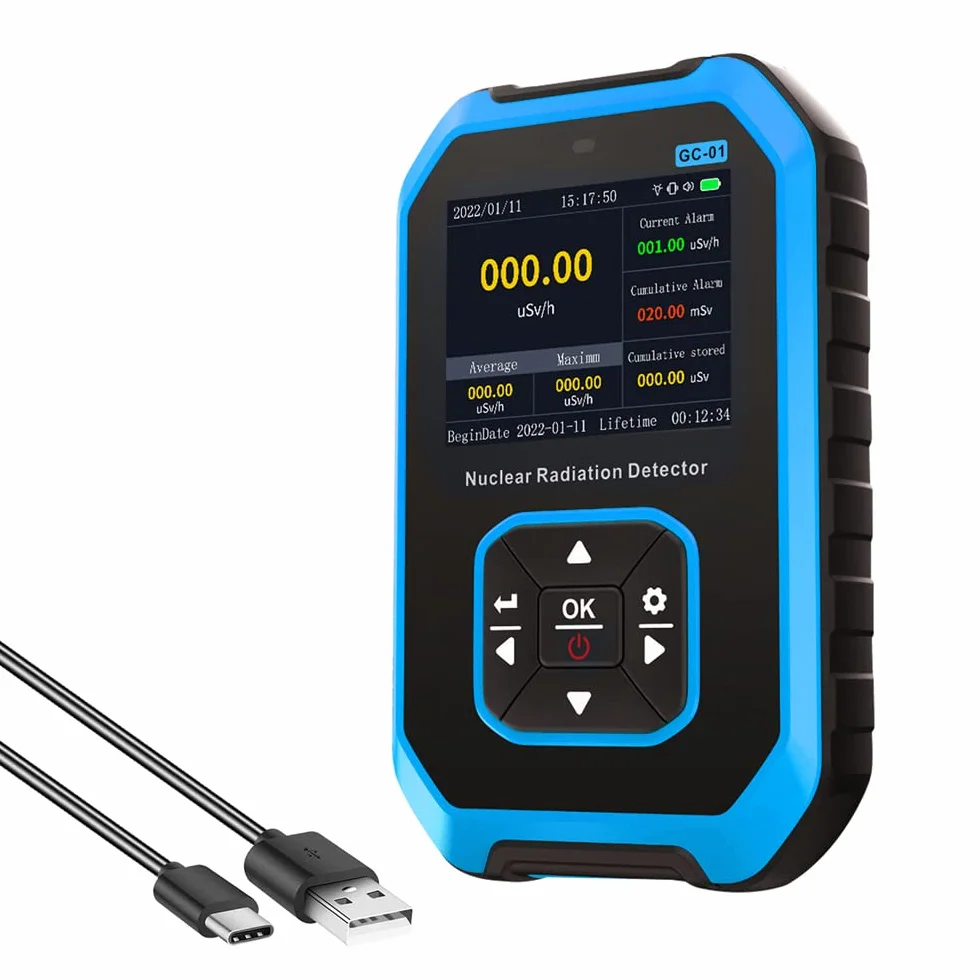 Geigerzähler Ddozymetr detektor promieniowania ze stali nierdzewnej LCD alarm