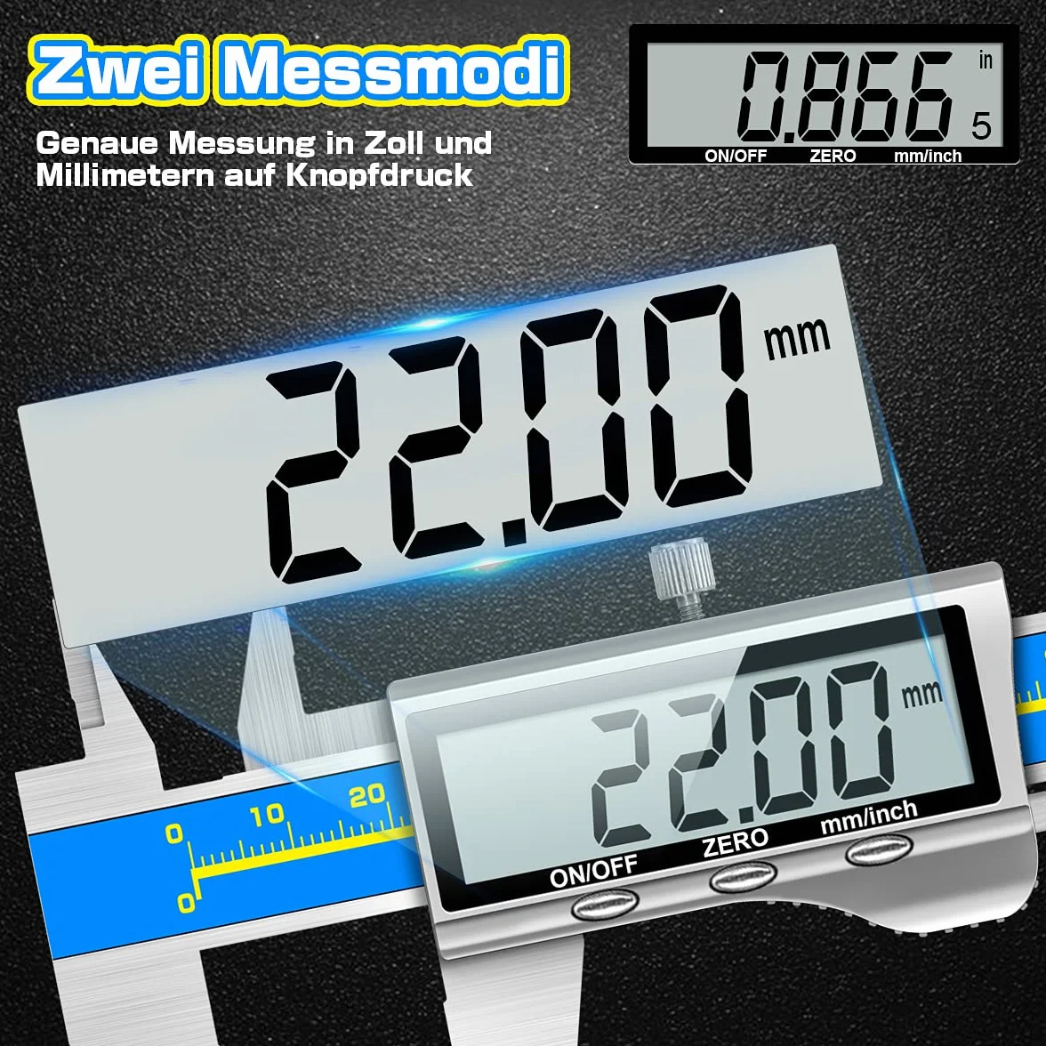 suwmiarka cyfrowa jakość przemysłowa Orthland suwmiarka cyfrowa 150 mm z dużym wyświetlaczem LCD, precyzyjny miernik głębokości, stal nierdzewna, analogowa, IP54, wodoszczelna, do użytku wewnątrz i na