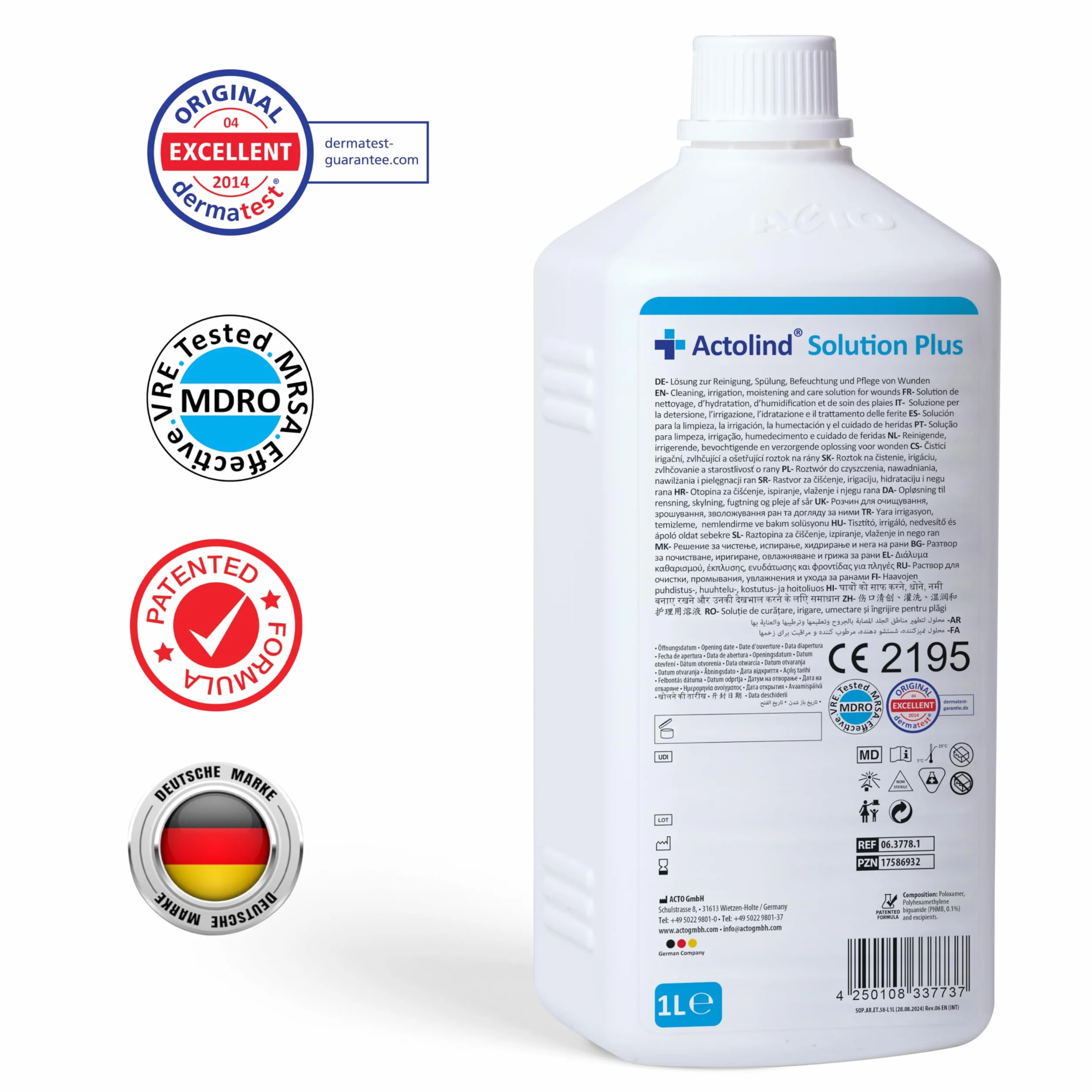 Actolind Solution Plus 1000 ml antyseptyczny roztwór do płukania ran, CE III, PHMB