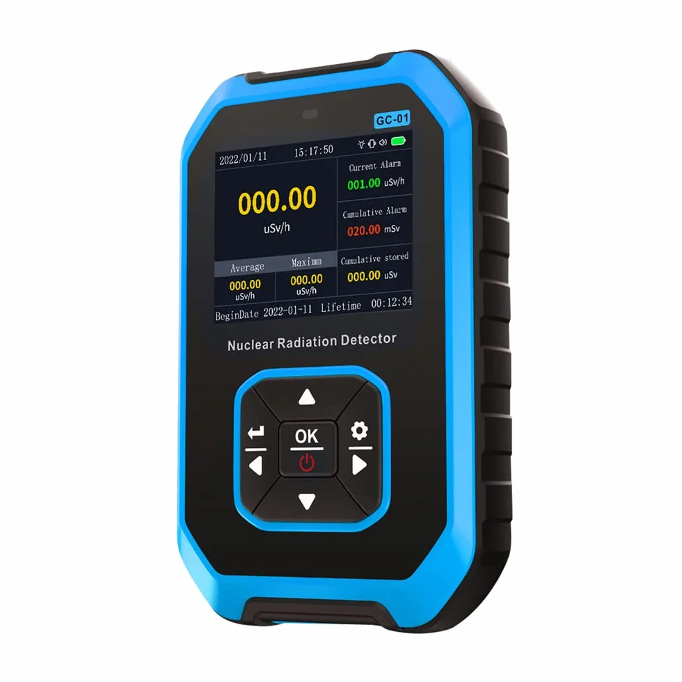 Geigerzähler Ddozymetr detektor promieniowania ze stali nierdzewnej LCD alarm