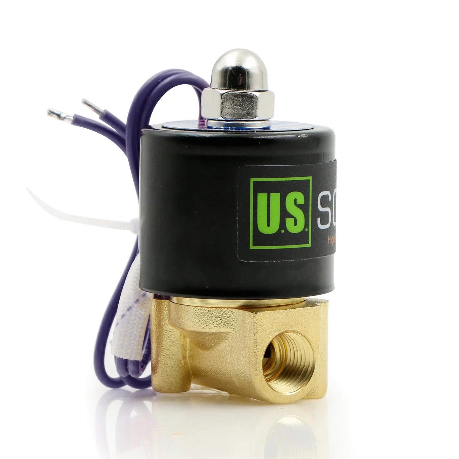 U.S. Solid 12V DC 1/4" G Elektryczny Zawór Elektrozawór Mosiądz Normalnie zamknięty NC Solenoid napęd bezpośredni Air Water Oil