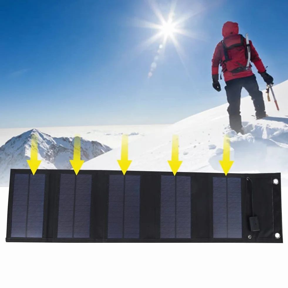 Składany panel słoneczny 20 W 5 V USB ładowarka solarna do telefonu na kemping