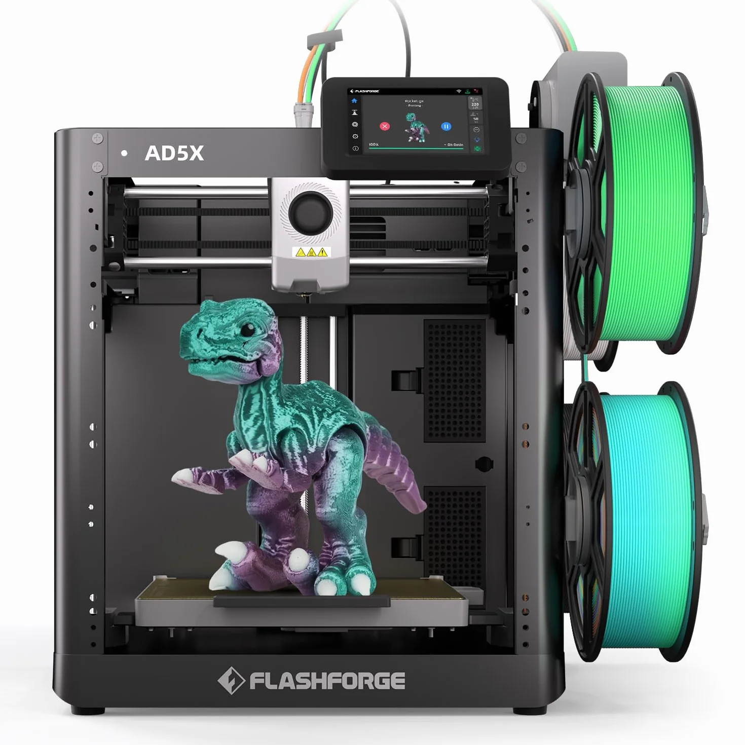 FLASHFORGE AD5X drukarka 3D, wielokolorowa, prędkość 600 mm/s, 1-kliknięcie, druk z kreacjami IFS, w pełni automatyczna kalibracja i kopia zapasowa filamentu, rozmiar druku 220 x 220 x 220 mm