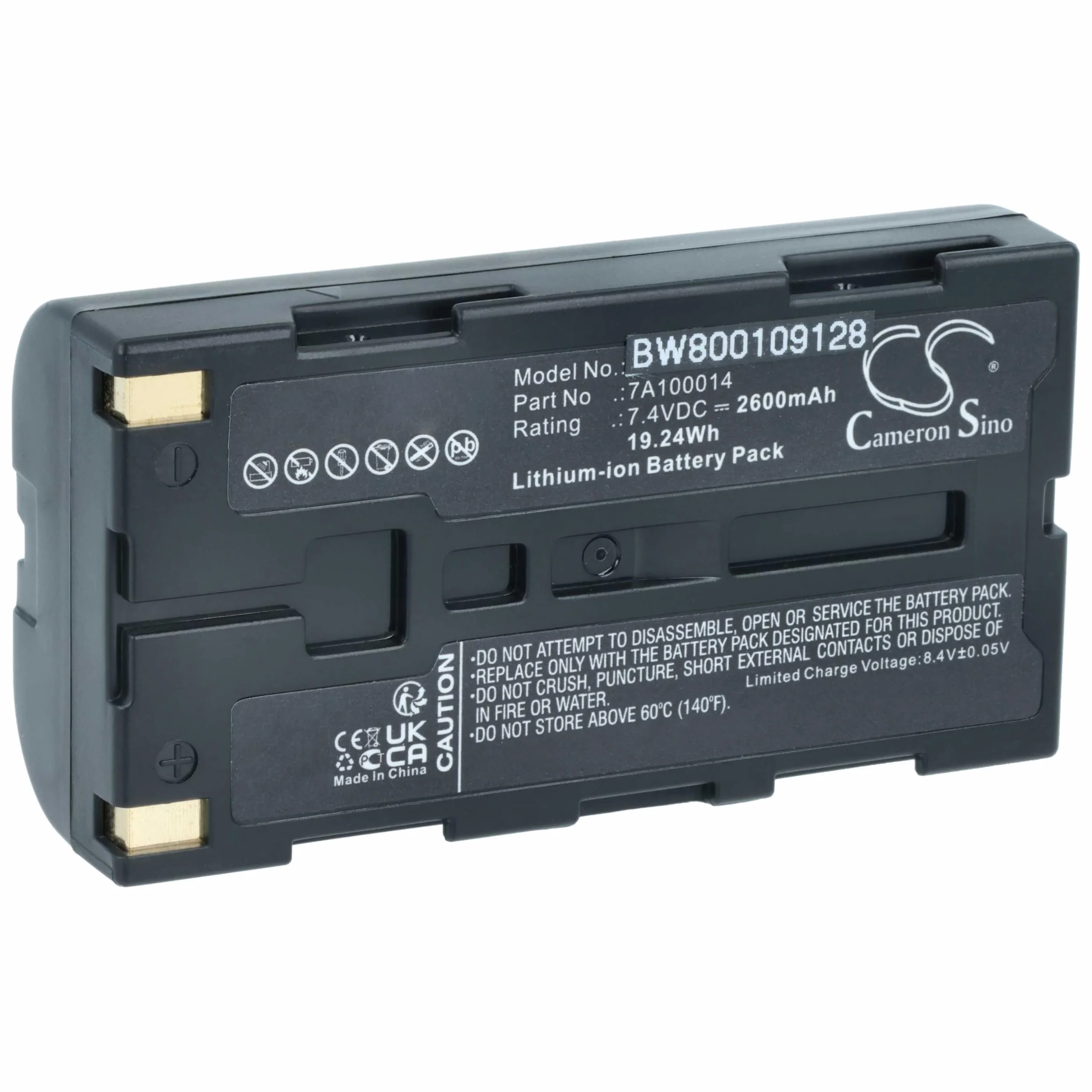 vhbw Akumulator zastępczy do Extech 7A100014 do drukarek, kopiarek, skanerów drukarek etykiet (2600 mAh, 7,4 V, litowo-jonowy)