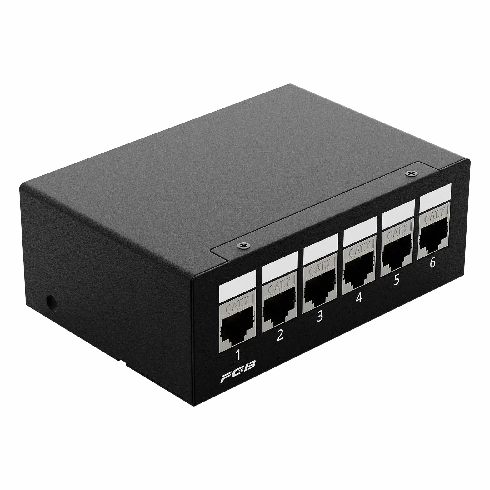 FGB Panel krosowy 10 Gbps 6 portów CAT7 z 6 x CAT.7 RJ45 Keystone Jack Modul, STP panel krosowy do sieci LAN DSL, kompatybilny CAT6 CAT6a CAT7 CAT8 kabel sieciowy
