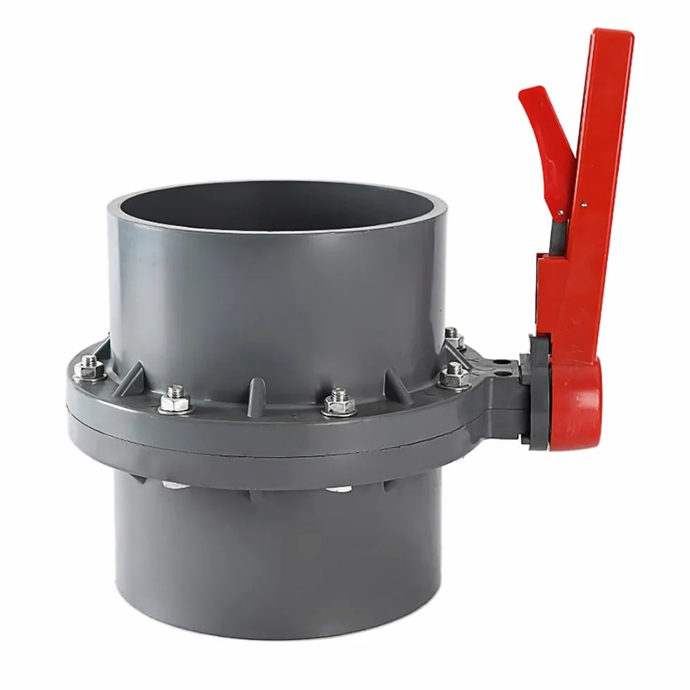 Zawór Motylkowy Z PVC, Typ Gniazdowy 90 Mm, 110 Mm, 125 Mm, 160 Mm, 200 Mm, Zawór Do Nawadniania, Uchwyt Plastikowy/ocynkowany, Konstrukcja Jednoczęściowa(Plastic handle,160mm)